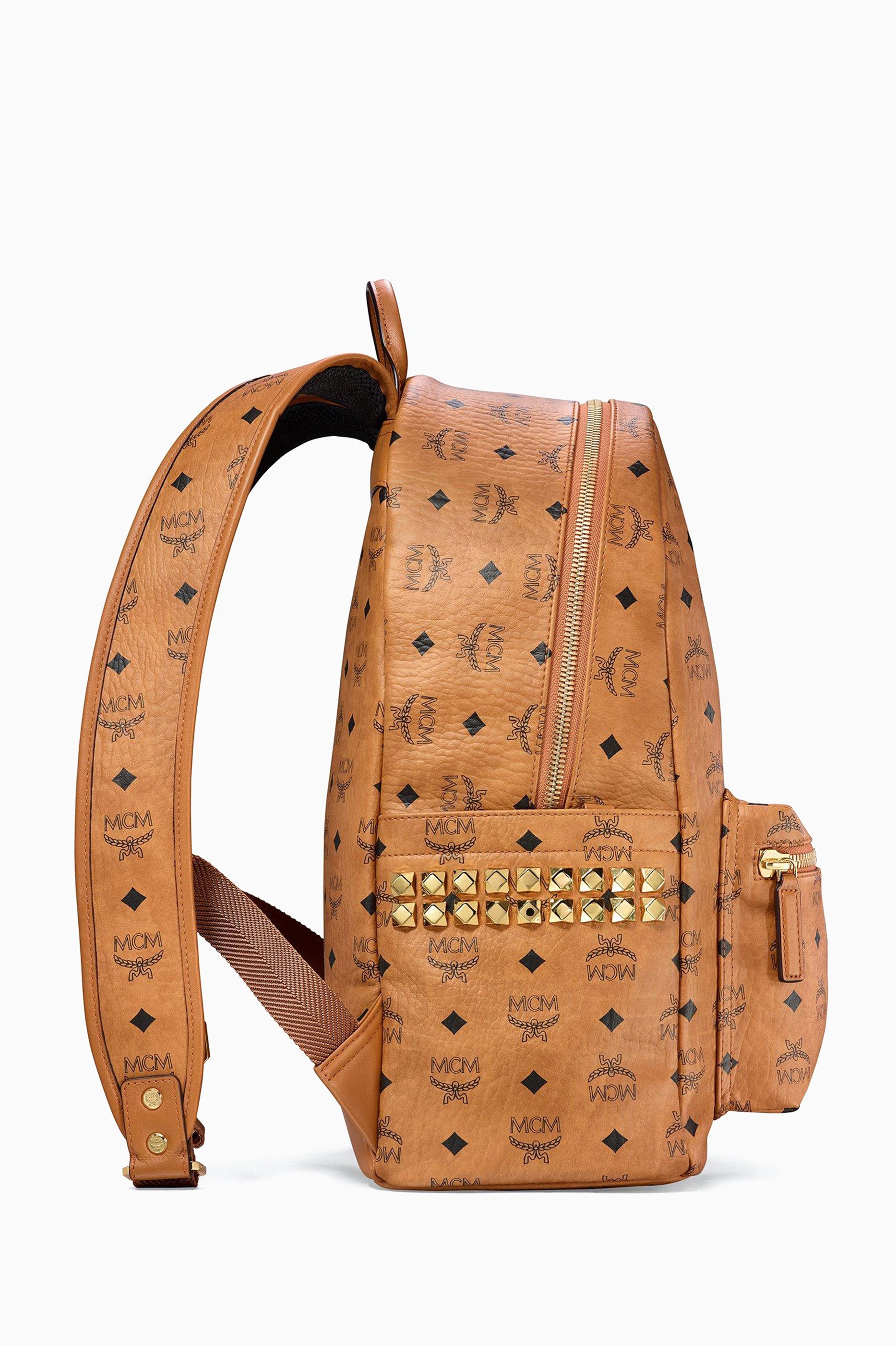 Buy MCM Brown Stark Backpack in Visetos Canvas for UNISEX Online Ounass Kuwait