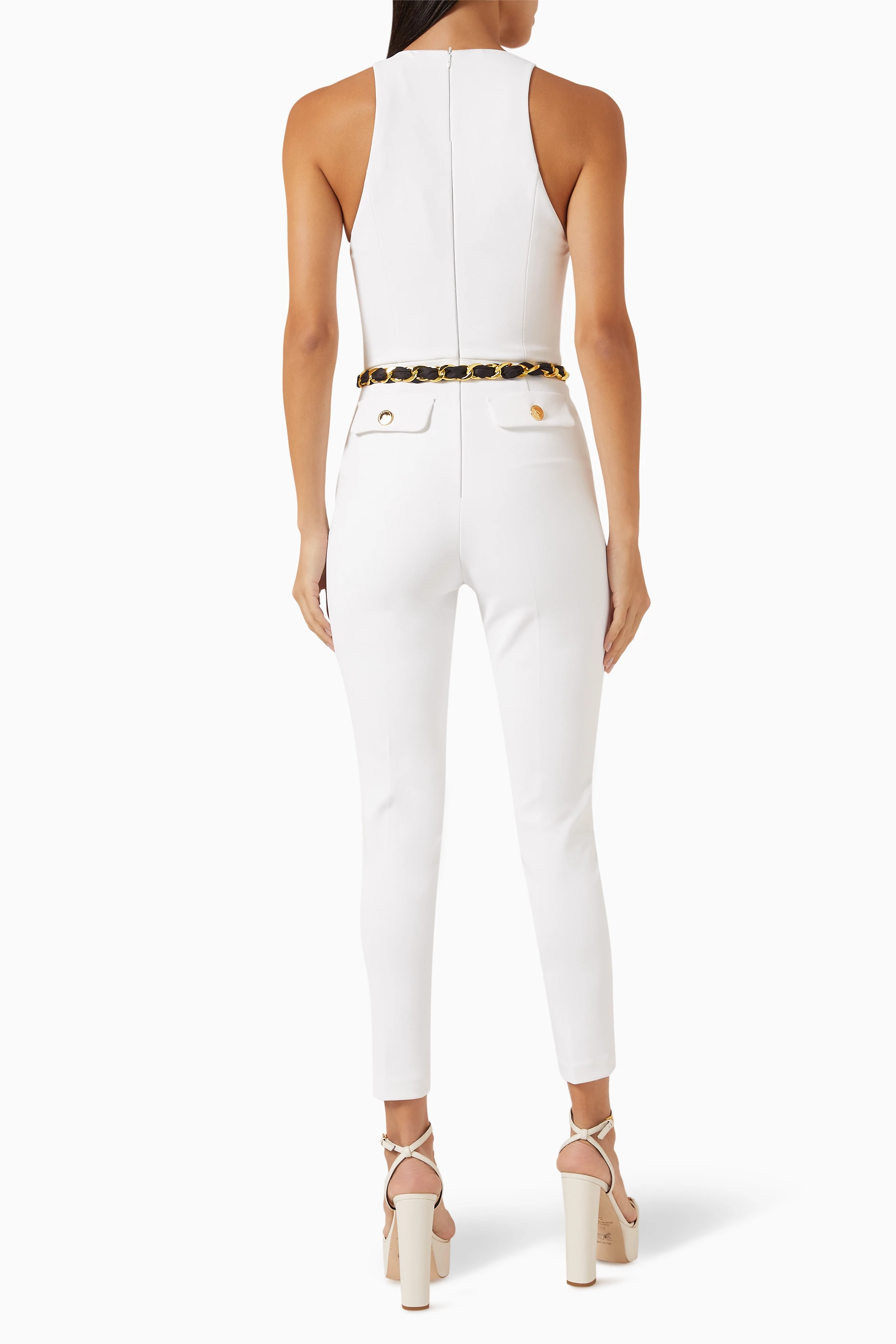 オールインワン・サロペット ELISABETTA FRANCHI Woman Jumpsuits White TU039 360 ホワイト（白）系 ELISABETTA FRANCHI(エリザベッタ フランキ
