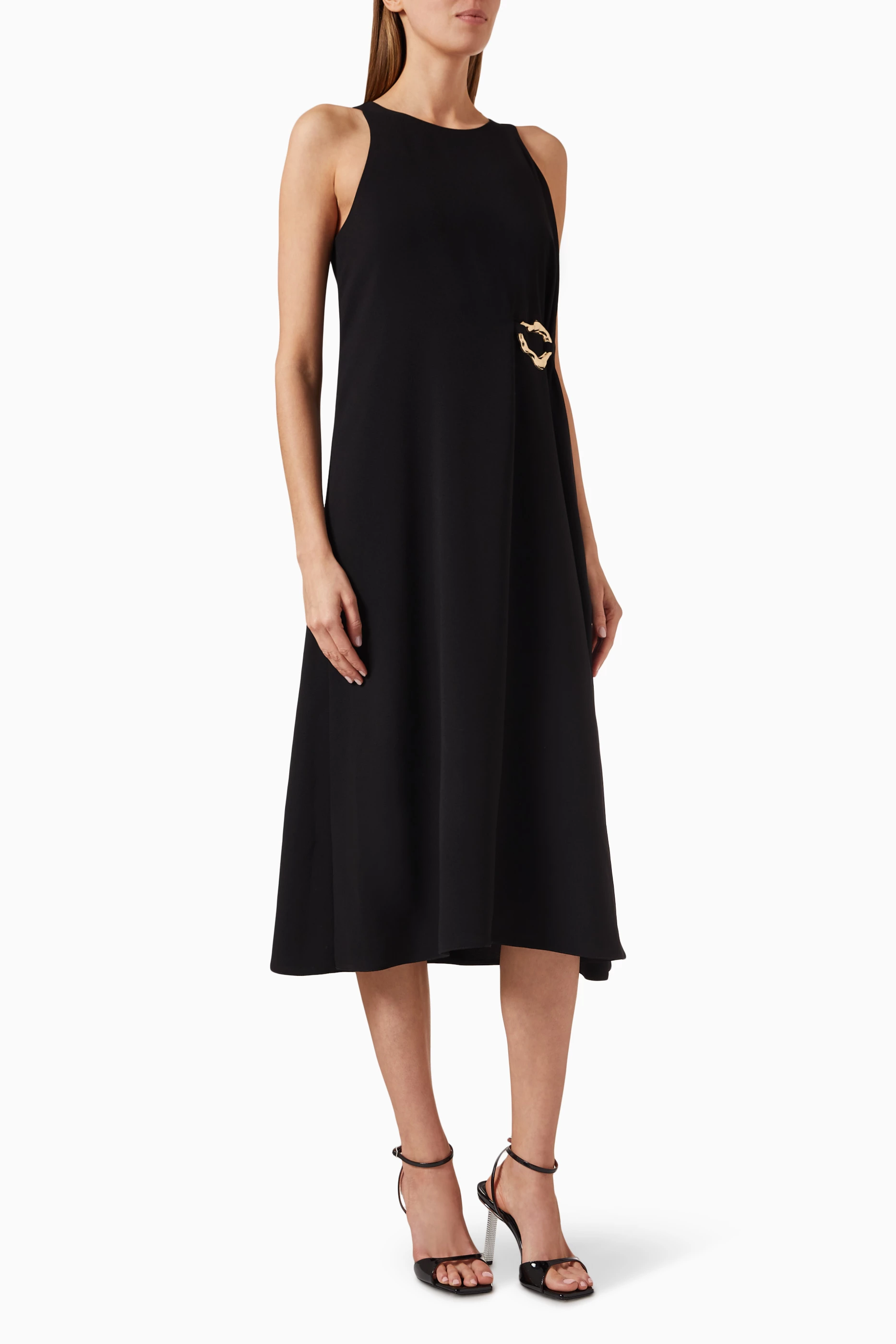 Buy Marella Black Battage Sleeveless Maxi Dress in Crepe for Women Online Ounass Kuwait