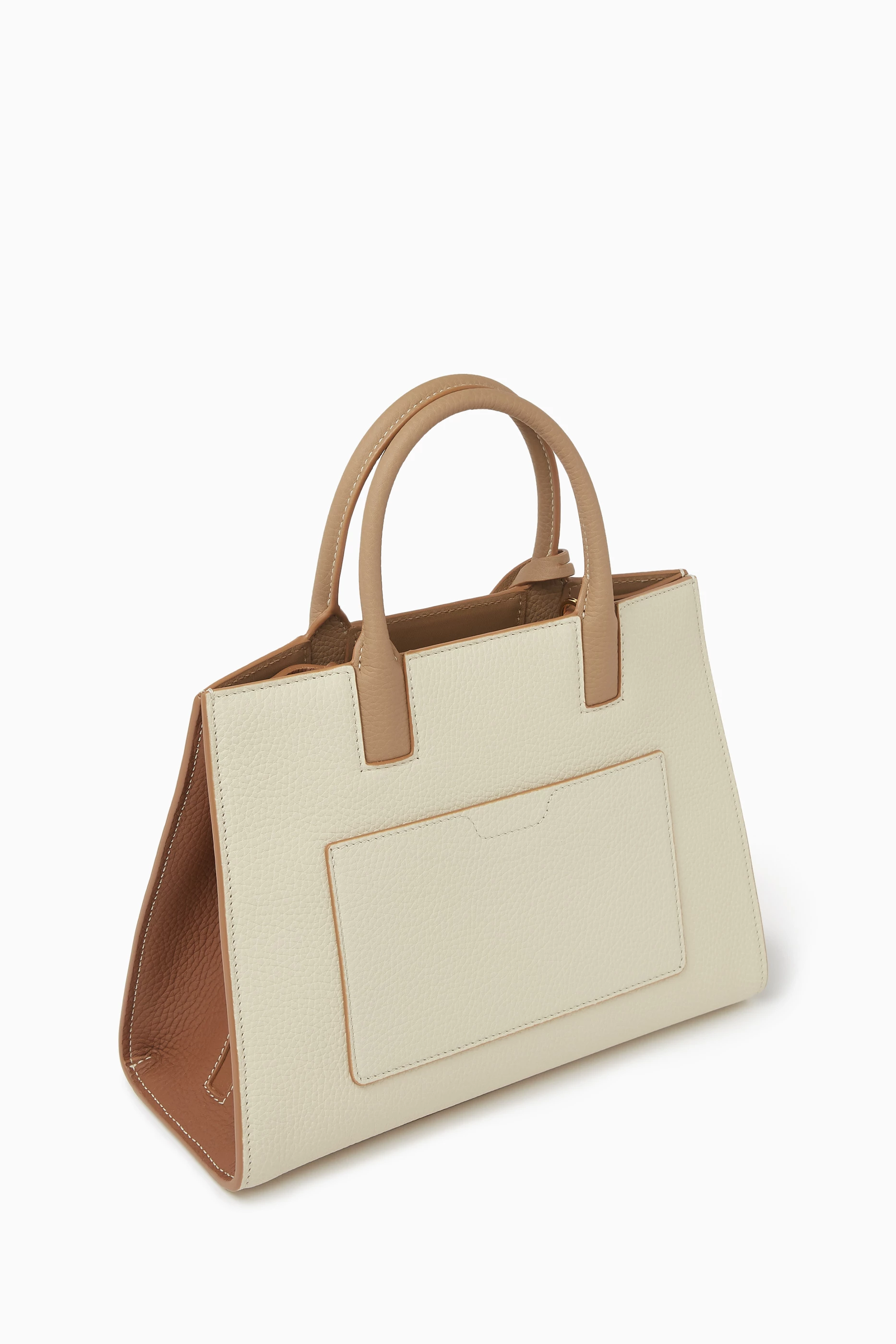 Buy Burberry Neutral Mini Frances Tote Bag in Leather for