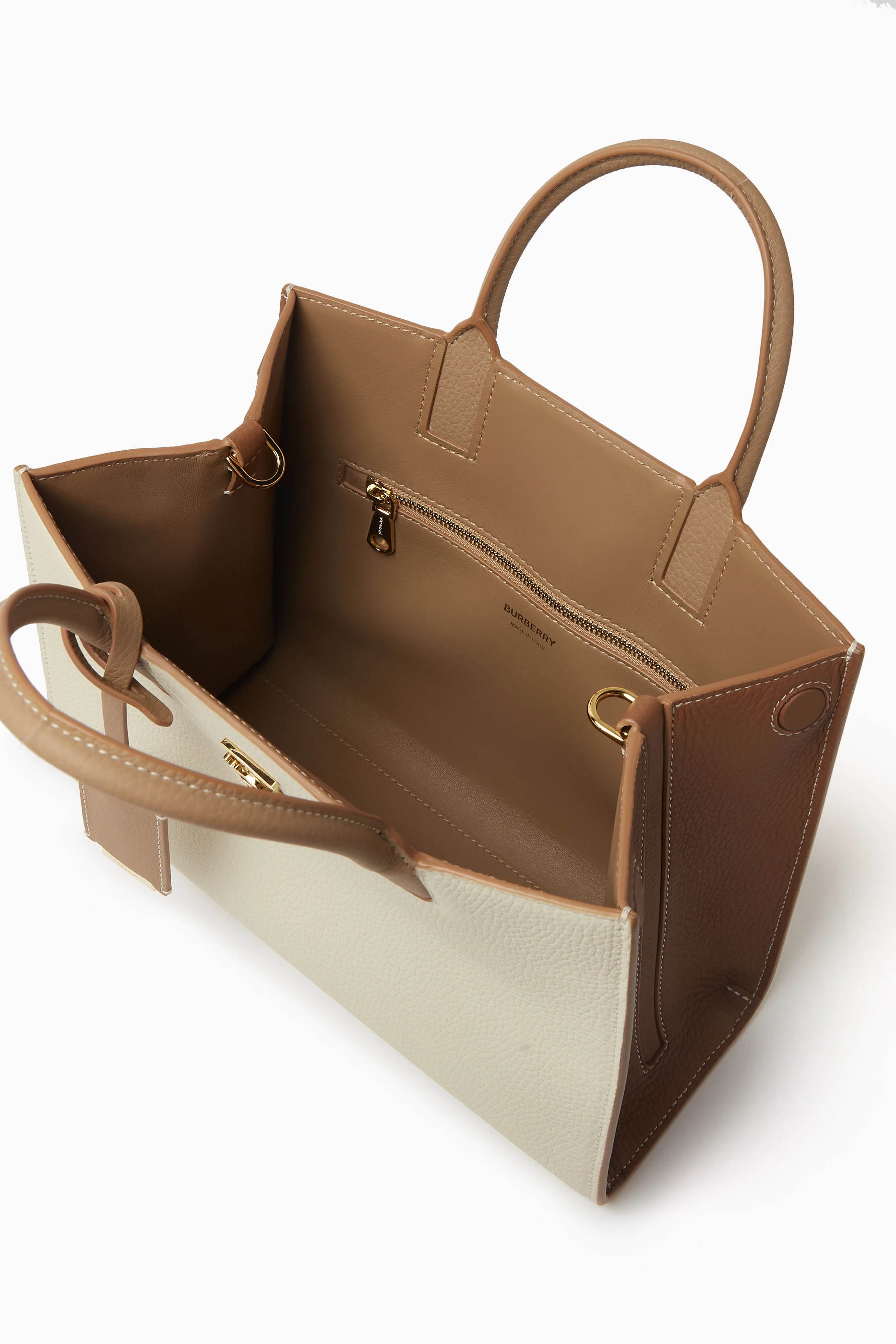 【BURBERRY】MINI FRANCES TOTE BAG Buy Burberry Neutral Mini Frances Tote Bag in Leather for