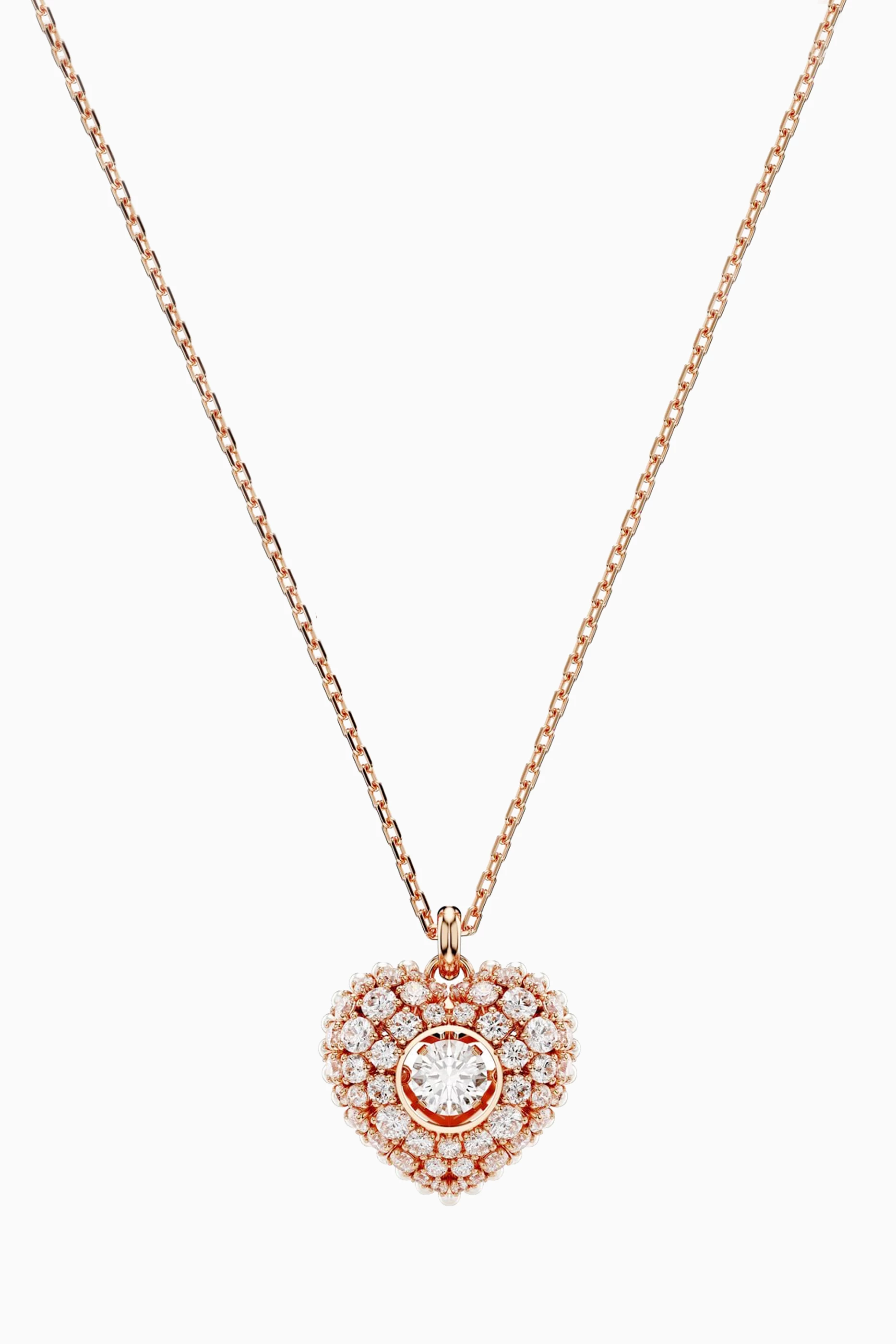 Hyperbola Heart Pendant Necklace in Rose Gold-plated Metal