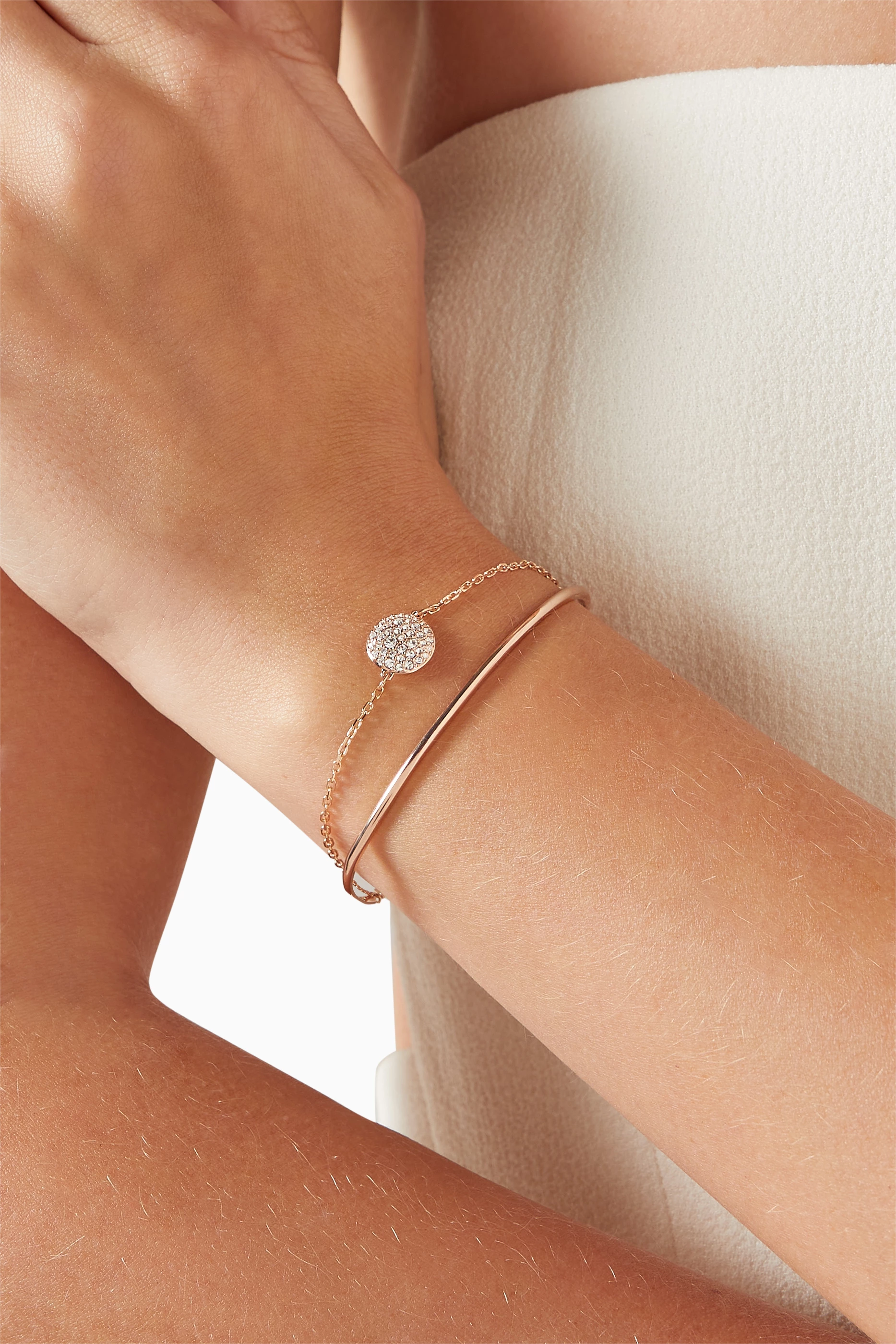 Buy Swarovski Rose Gold Meteora Crystal Bangle in Rose Gold-plated 
