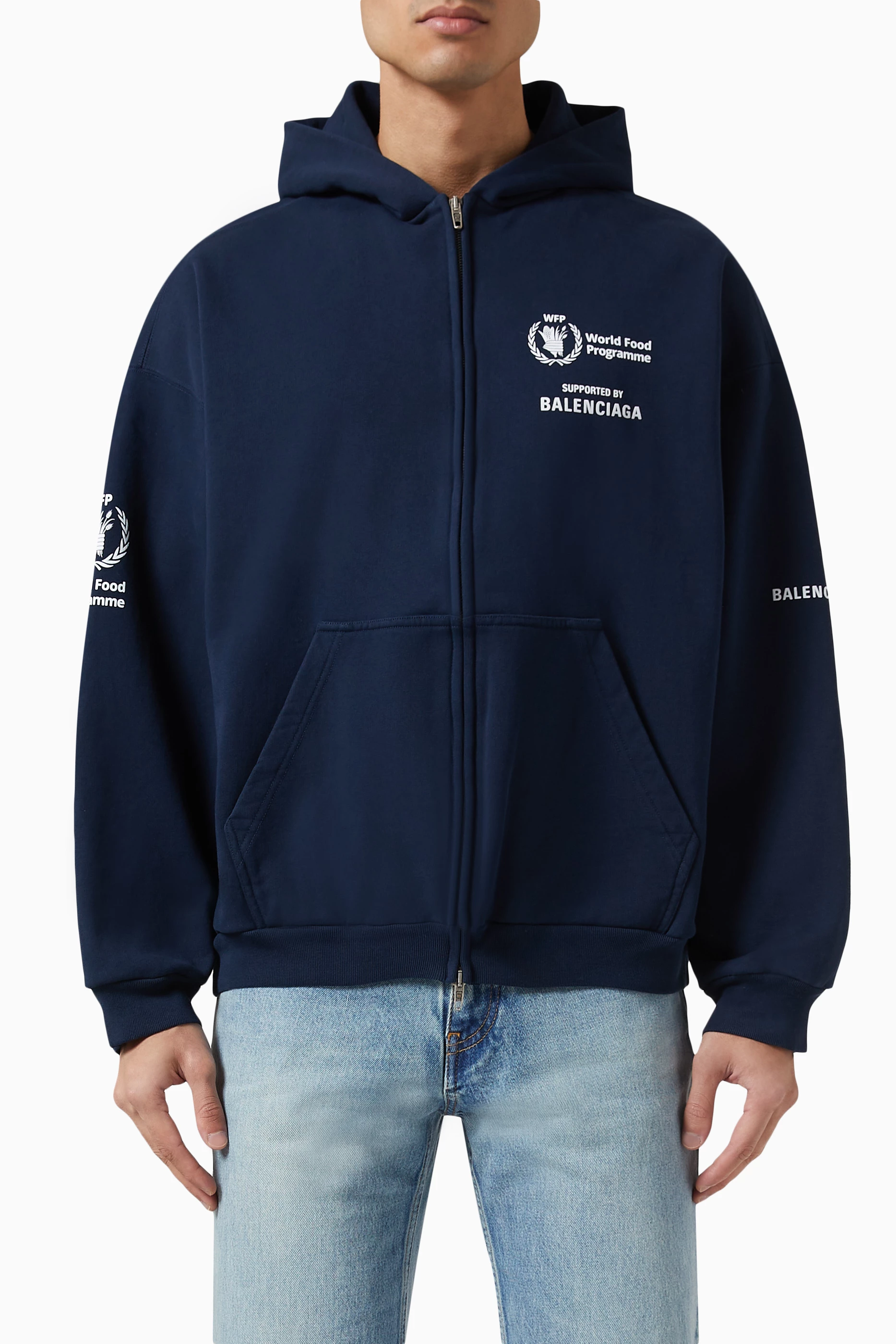 BALENCIAGA World Food Programme パーカー Balenciaga World Food Programme Logo Hooded Sweatshirt Taupe Black