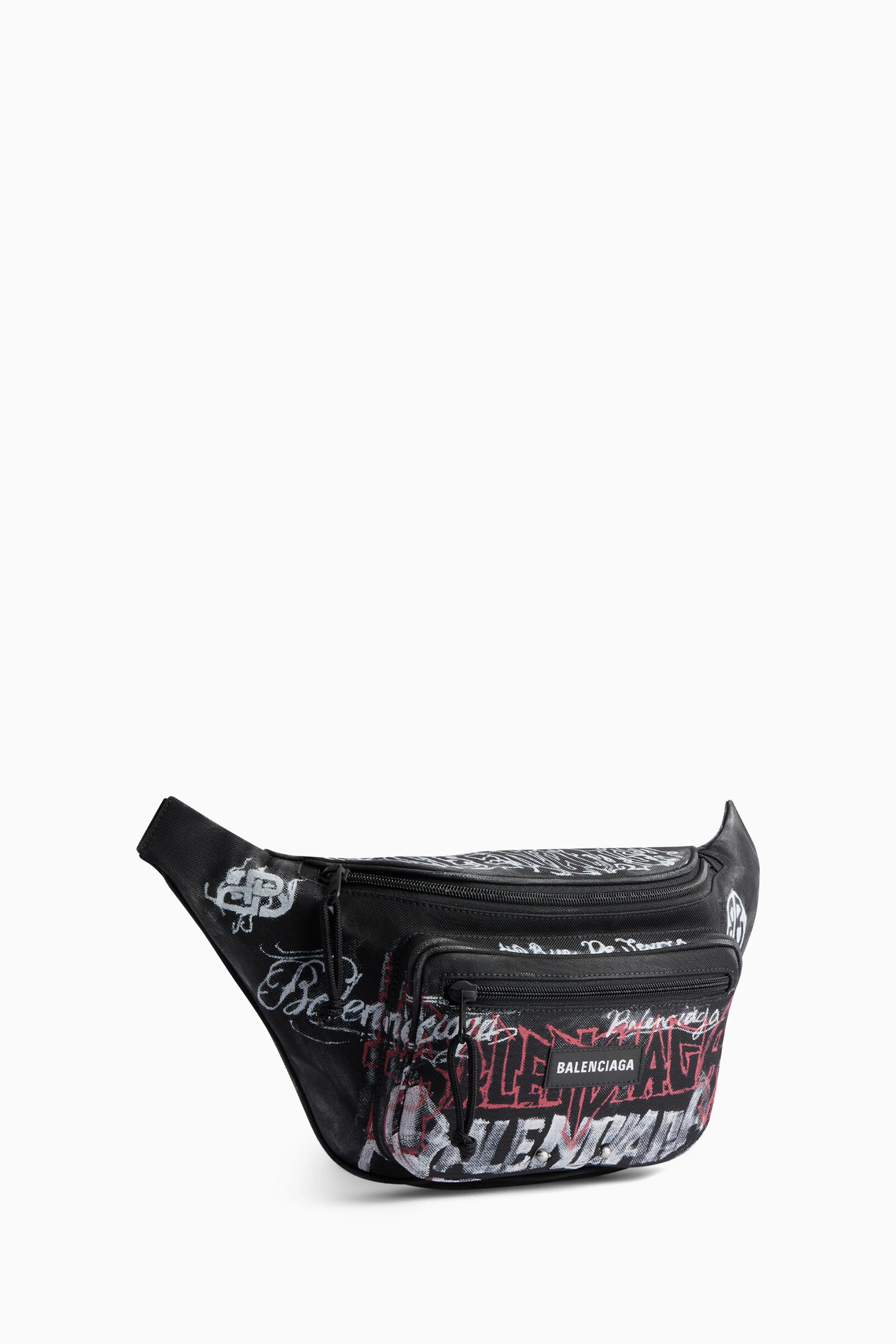 バッグ BALENCIAGA LOGO NYLON WAIST BODY BAG Buy Balenciaga Black DIY All-over Metal Logo Belt Bag in Nylon for