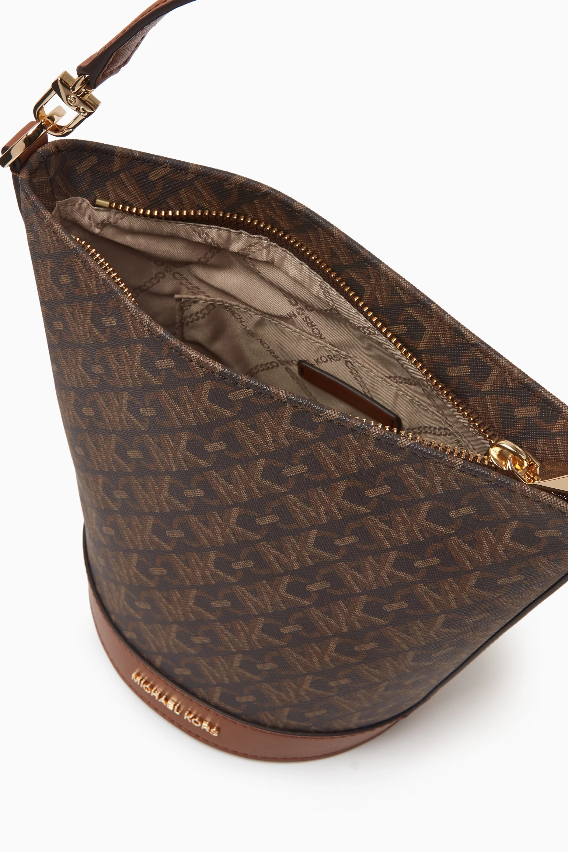 Buy Michael Kors Brown Small Townsend Messenger Bag in Logo Canvas for  Women Online | Ounass Kuwait