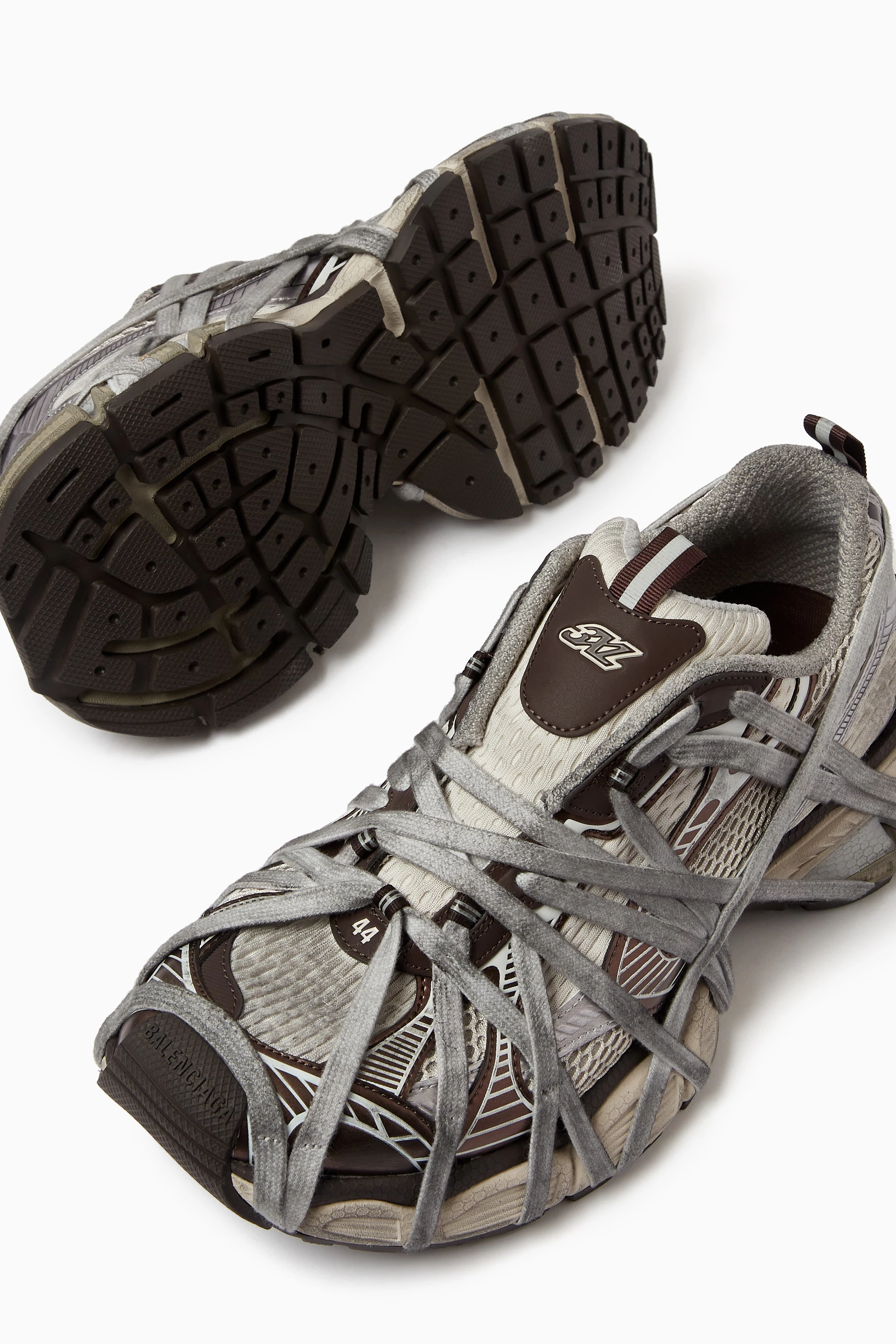Buy Balenciaga Brown 3XL Extreme Lace-up Sneakers in Mesh & Faux