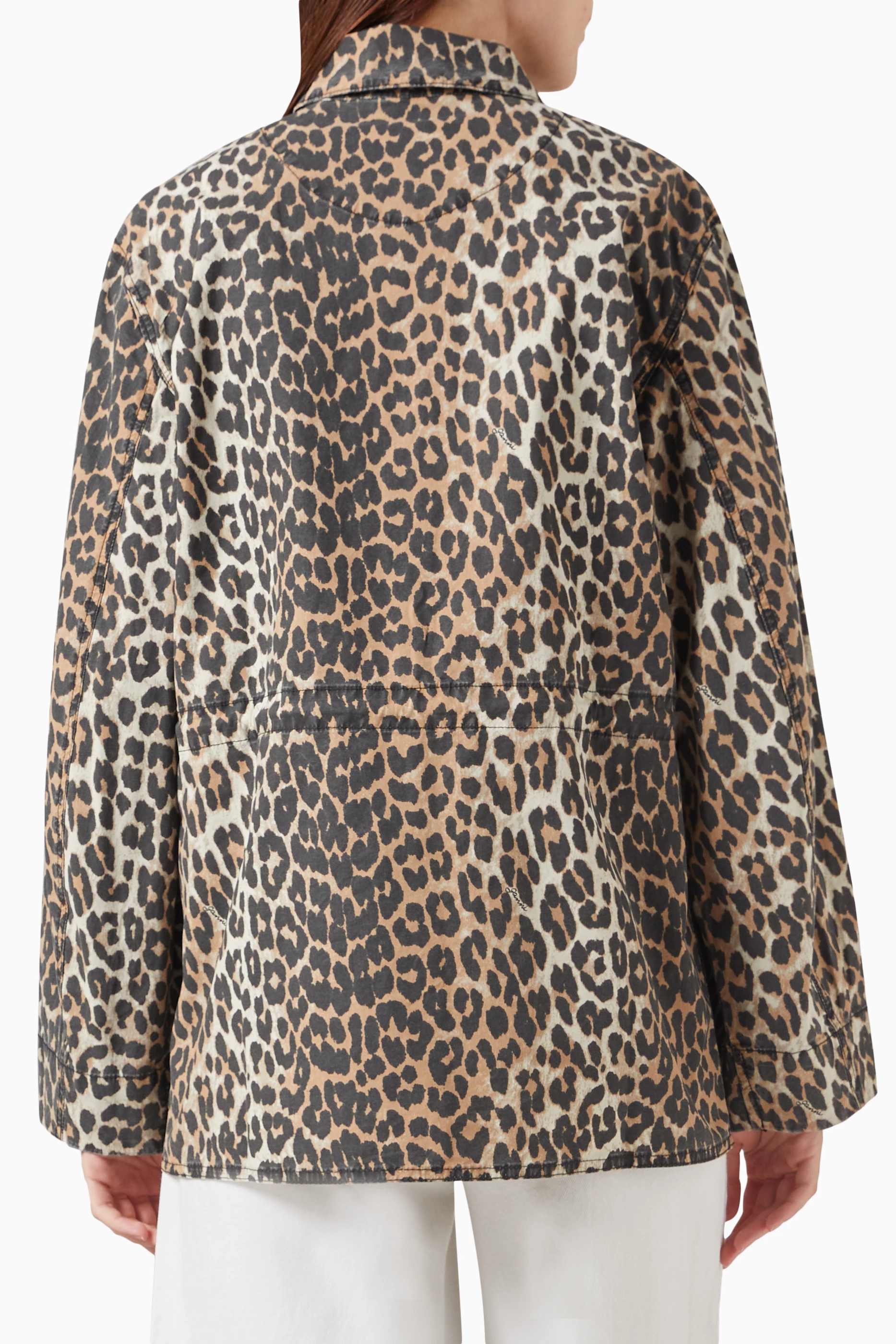 Leopard print utility jacket clearance