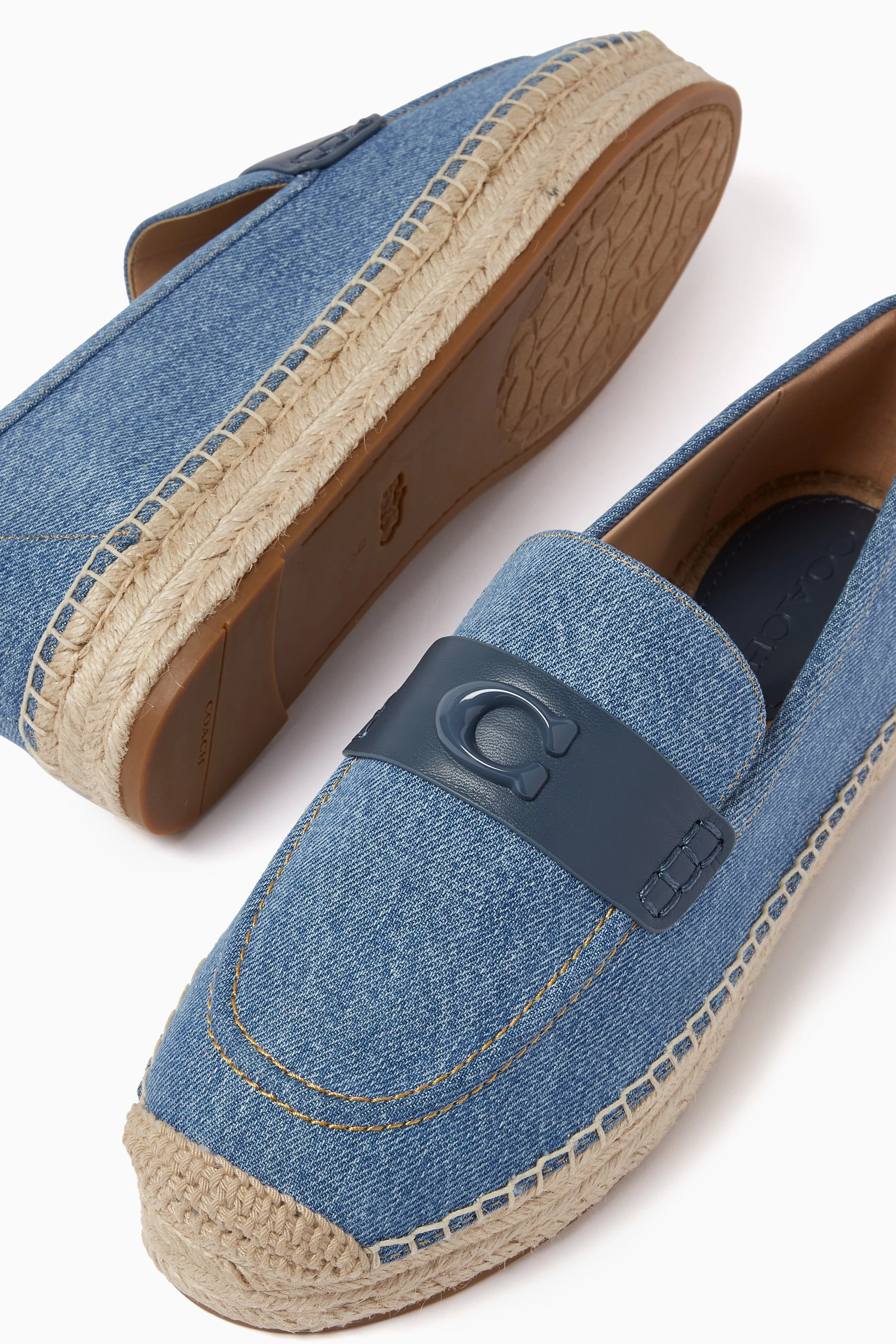 Buy Coach Blue Camilla Slip on Espadrilles in Denim for Women Online Ounass Kuwait