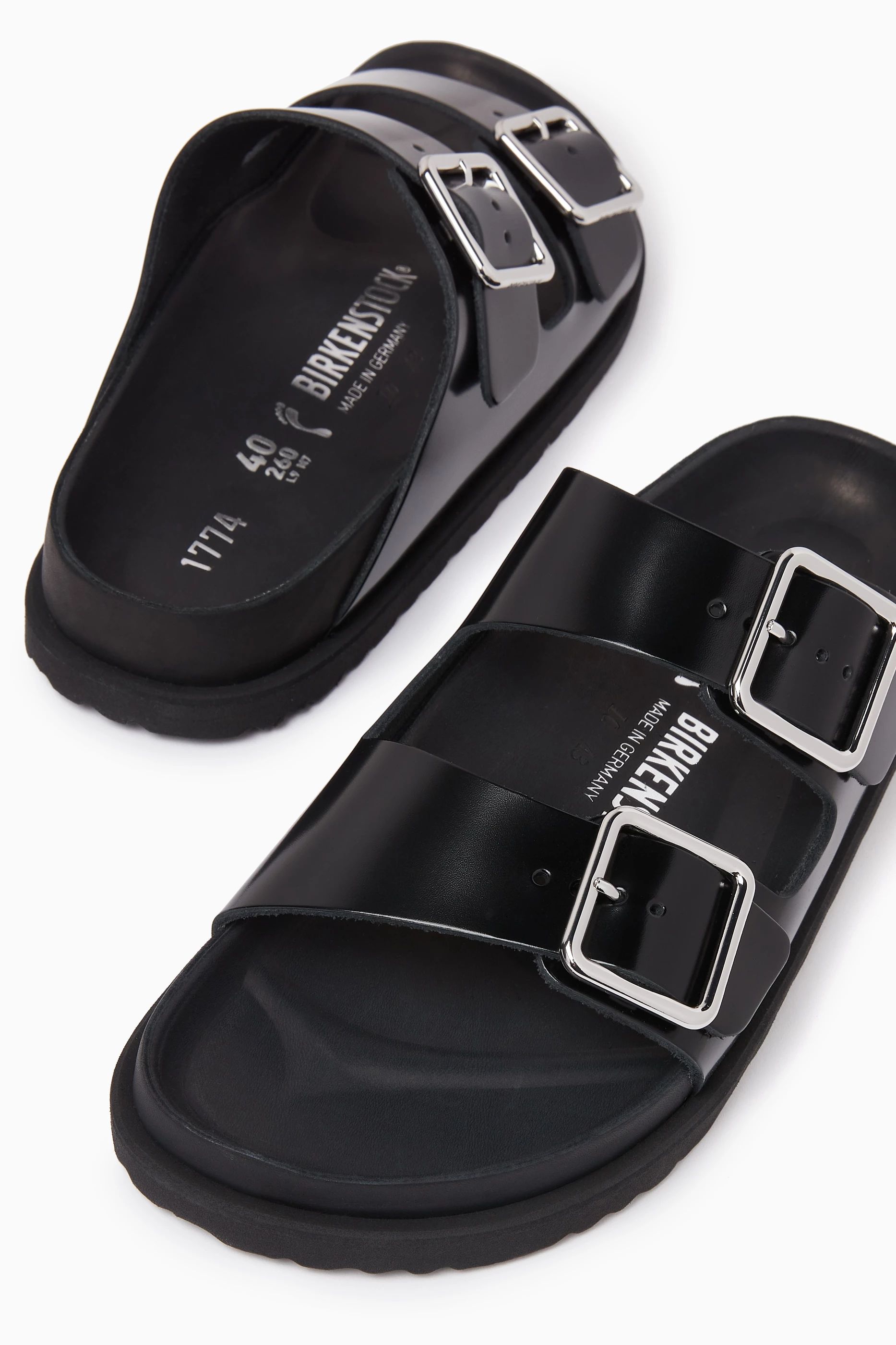 Buy BIRKENSTOCK 1774 Black 1774 Arizona Sandals in Shiny Leather for Women Online Ounass Kuwait