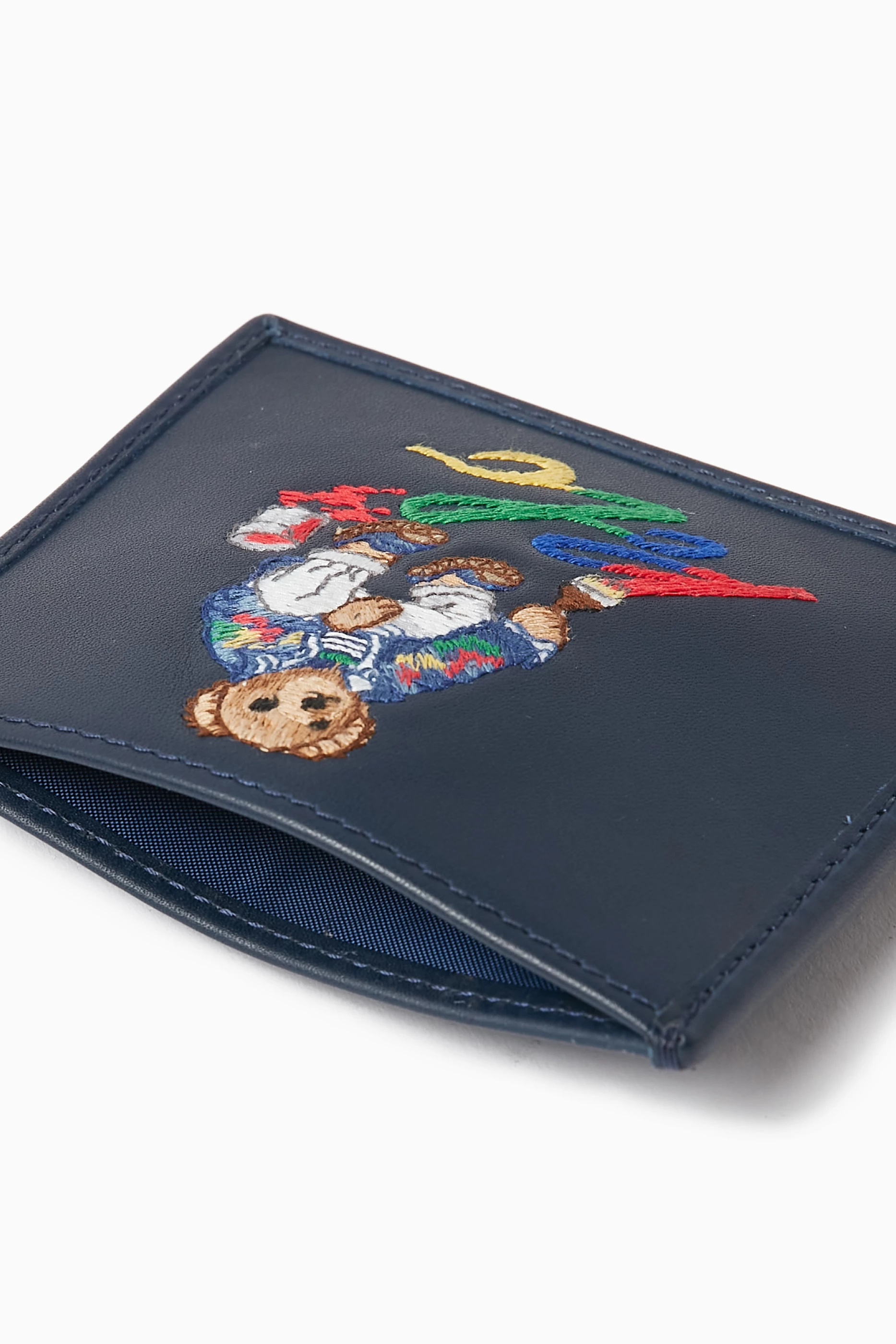 Buy Polo Ralph Lauren Blue Polo Bear Card Holder in Leather for