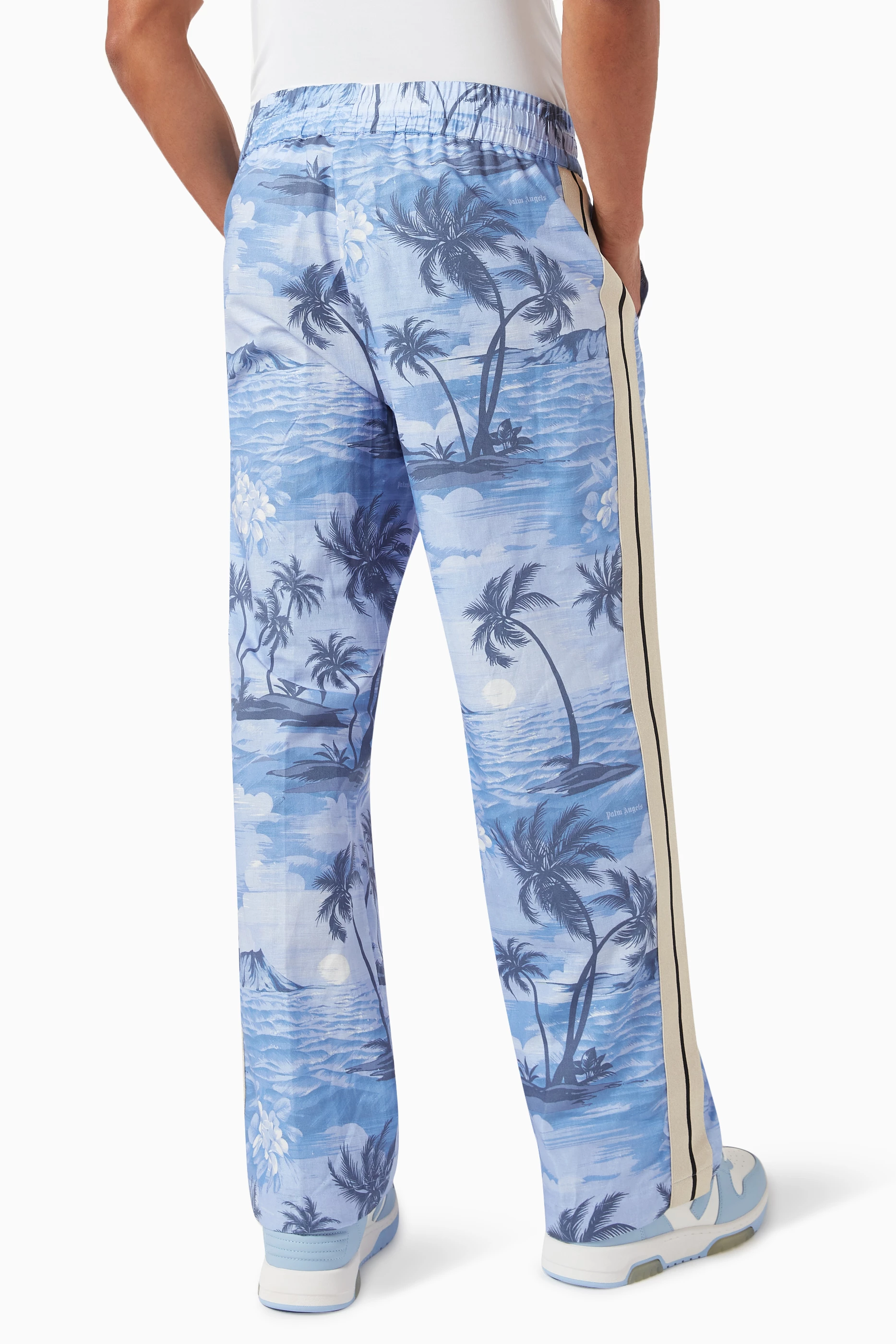 パンツ PALM ANGELS VISCOSE PANTS WITH SUNSET PRINT PALM ANGELS Pink Sunset Pajama Pants Purple Black - Wrong