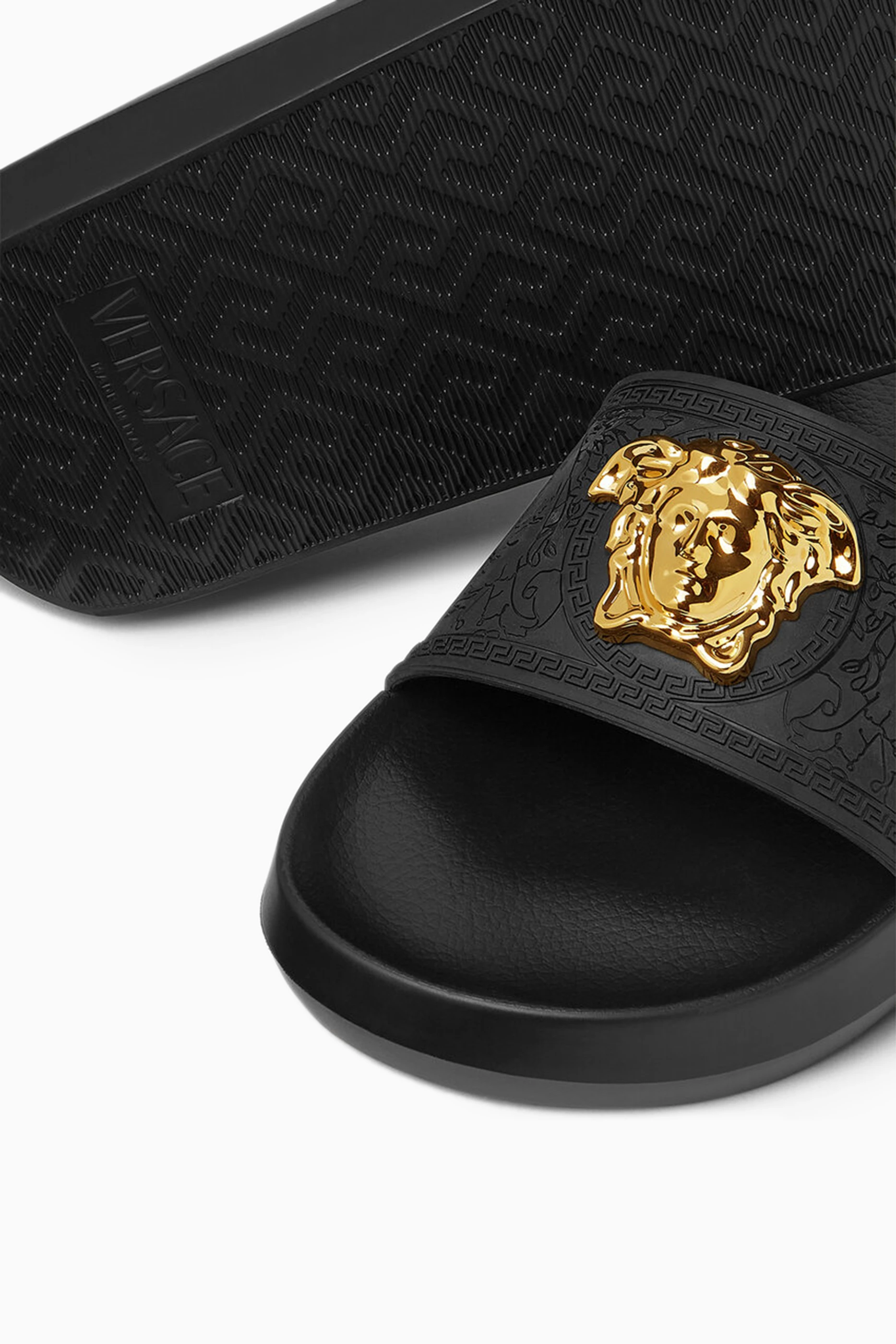 Buy Versace Black Medusa Slides in Rubber for Women Online Ounass Kuwait