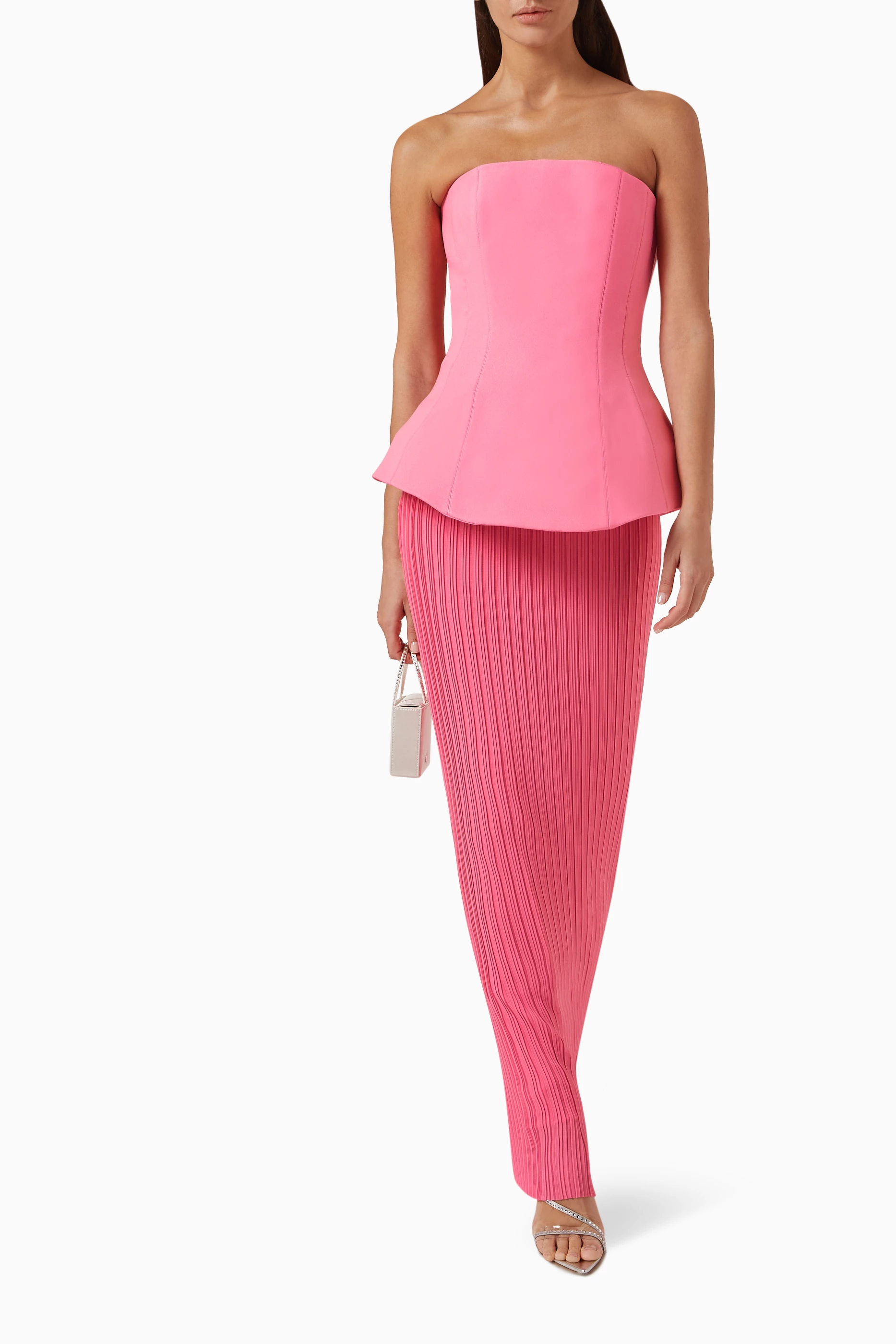 ワンピース SOLACE LONDON Women Mid Skirts OS43021 PUPIN PINK Buy Solace London Pink Arella Strapless Maxi Dress for Women
