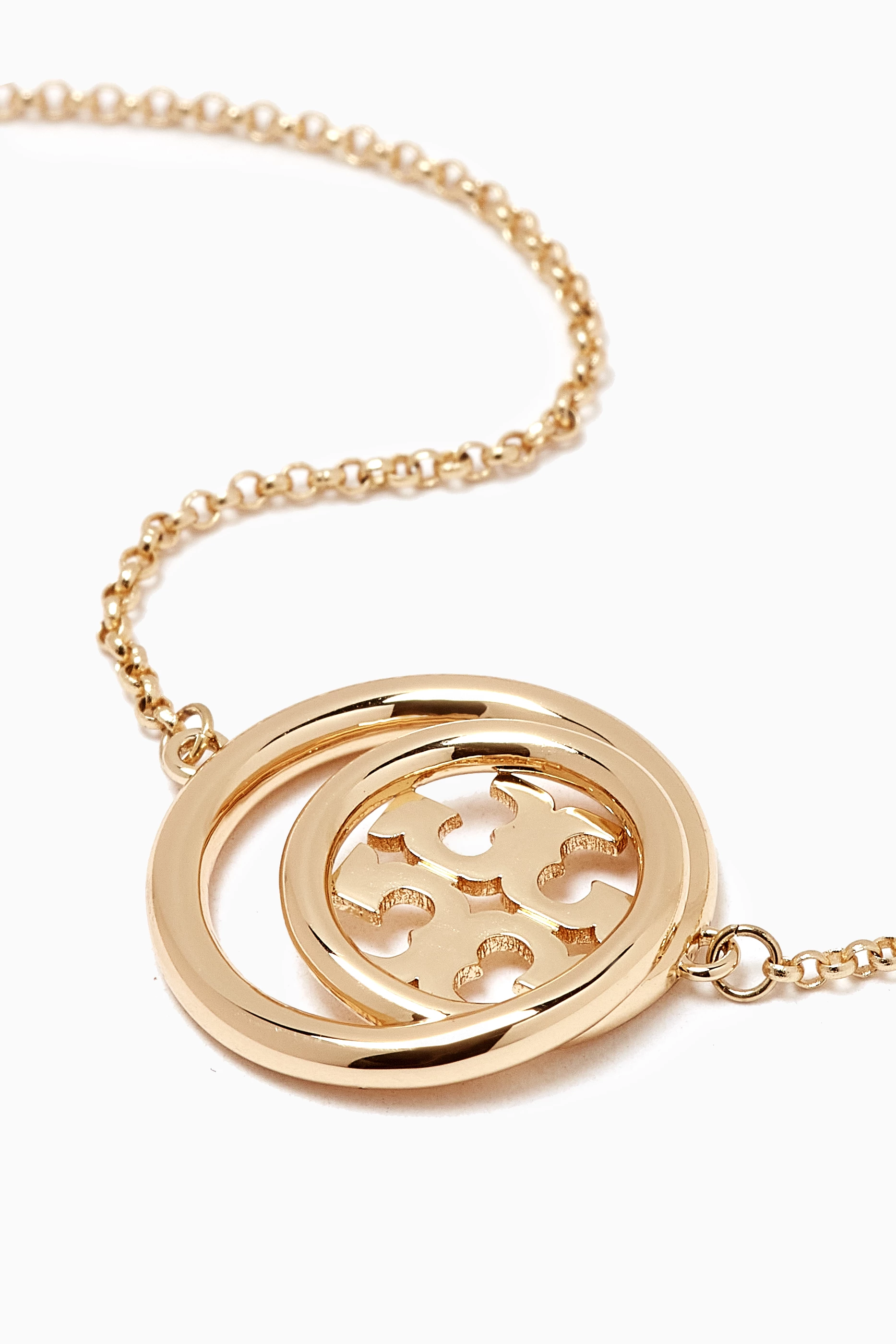 Buy Tory Burch Gold Miller Double Ring Pendant Necklace in