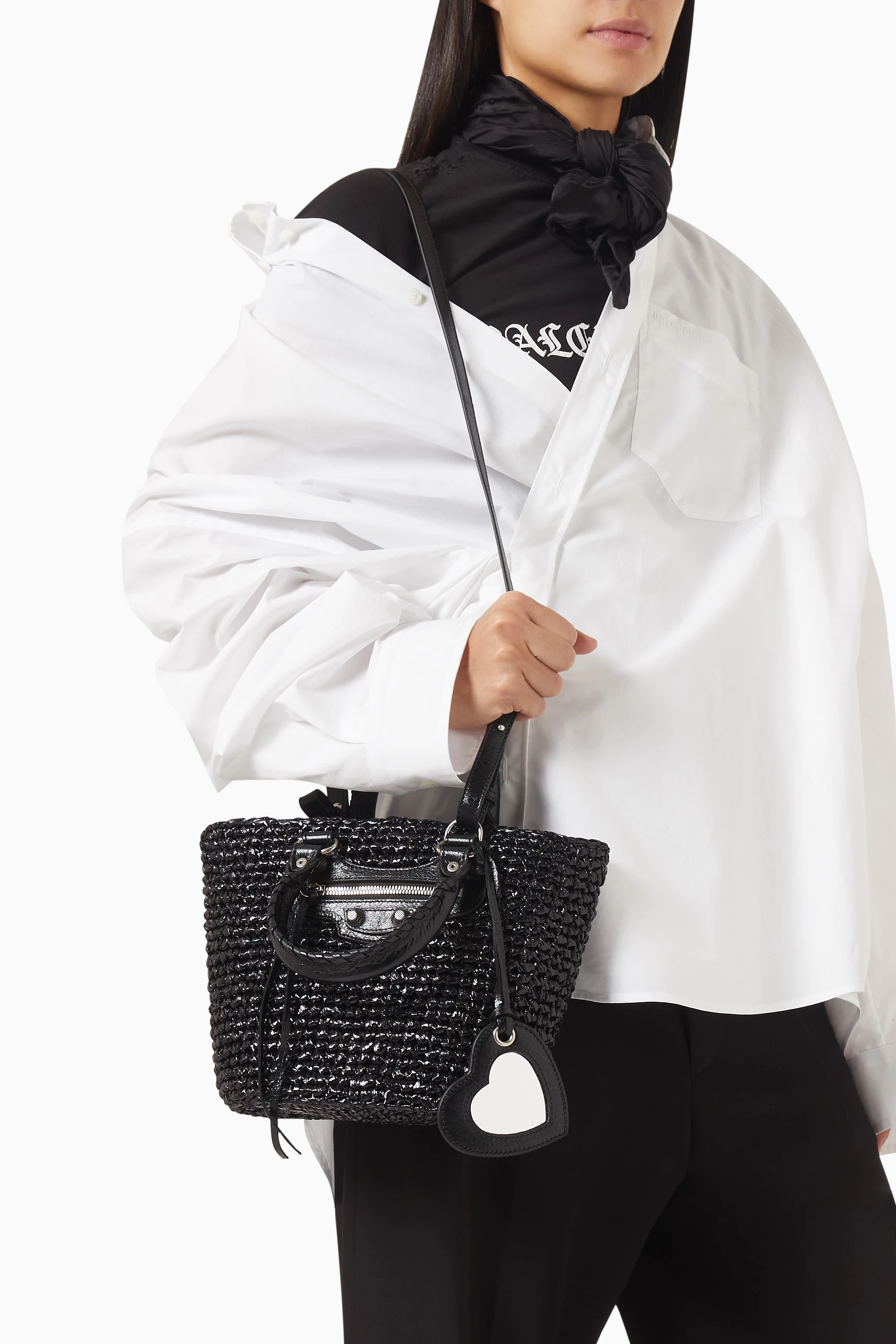 Buy Balenciaga Black Small Le Cagole Panier Tote Bag in Nylon
