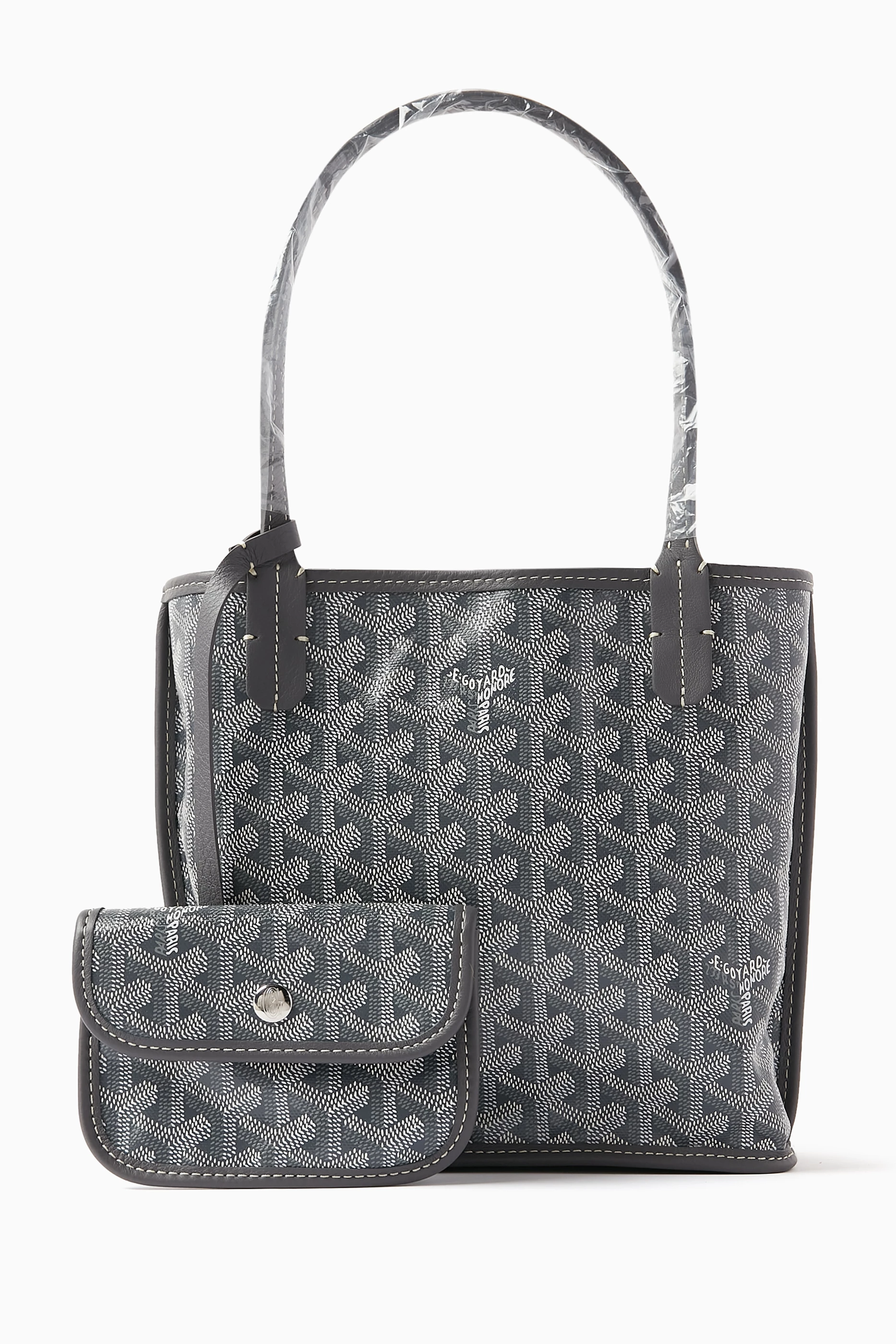 Buy Goyard Pre Loved Grey Unused Anjou Mini Tote Bag in Goyardine Canvas for Women Online Ounass Kuwait