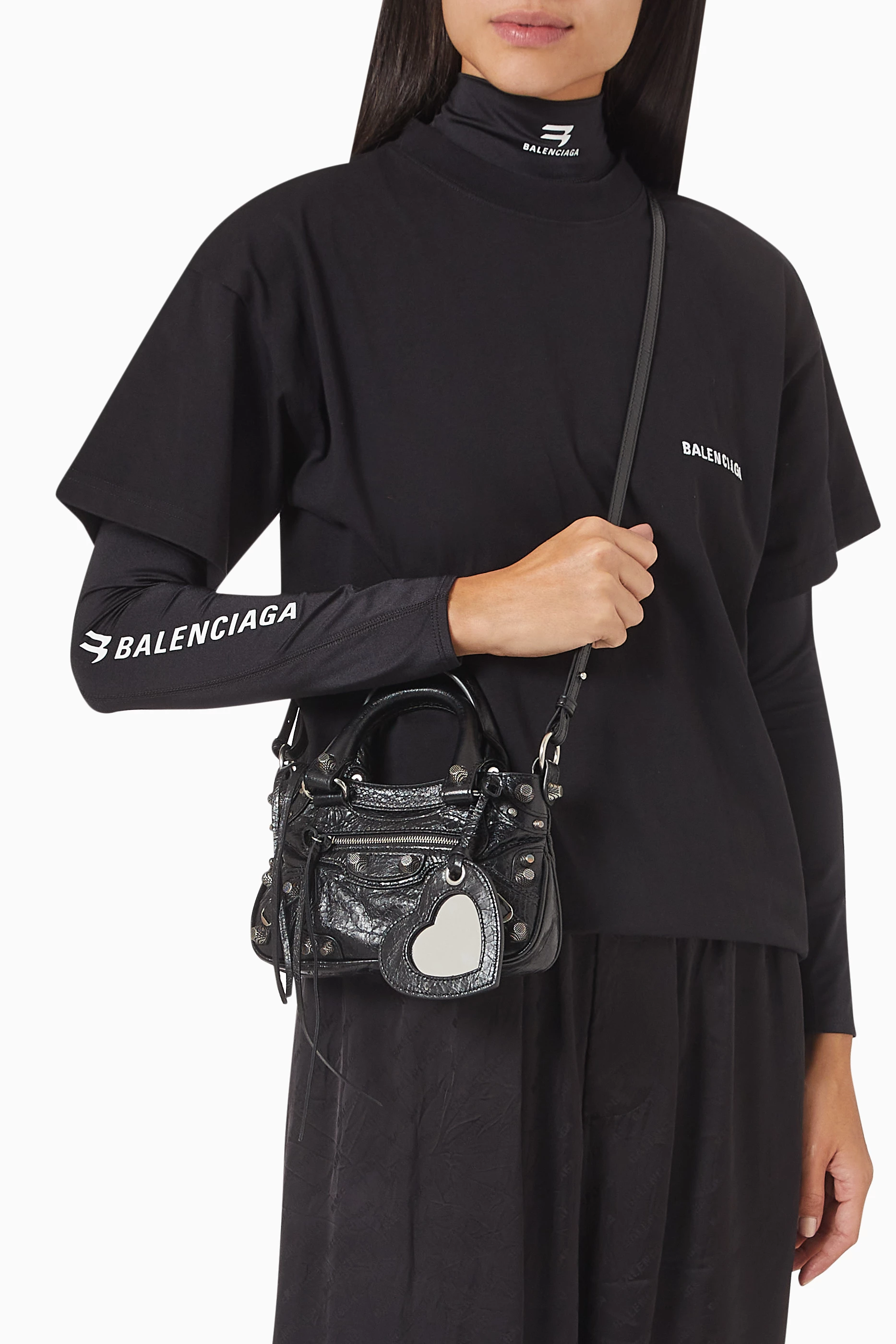 Buy Balenciaga Black Mini Neo Cagole Tote Bag in Arena Lambskin for Women Online Ounass Kuwait