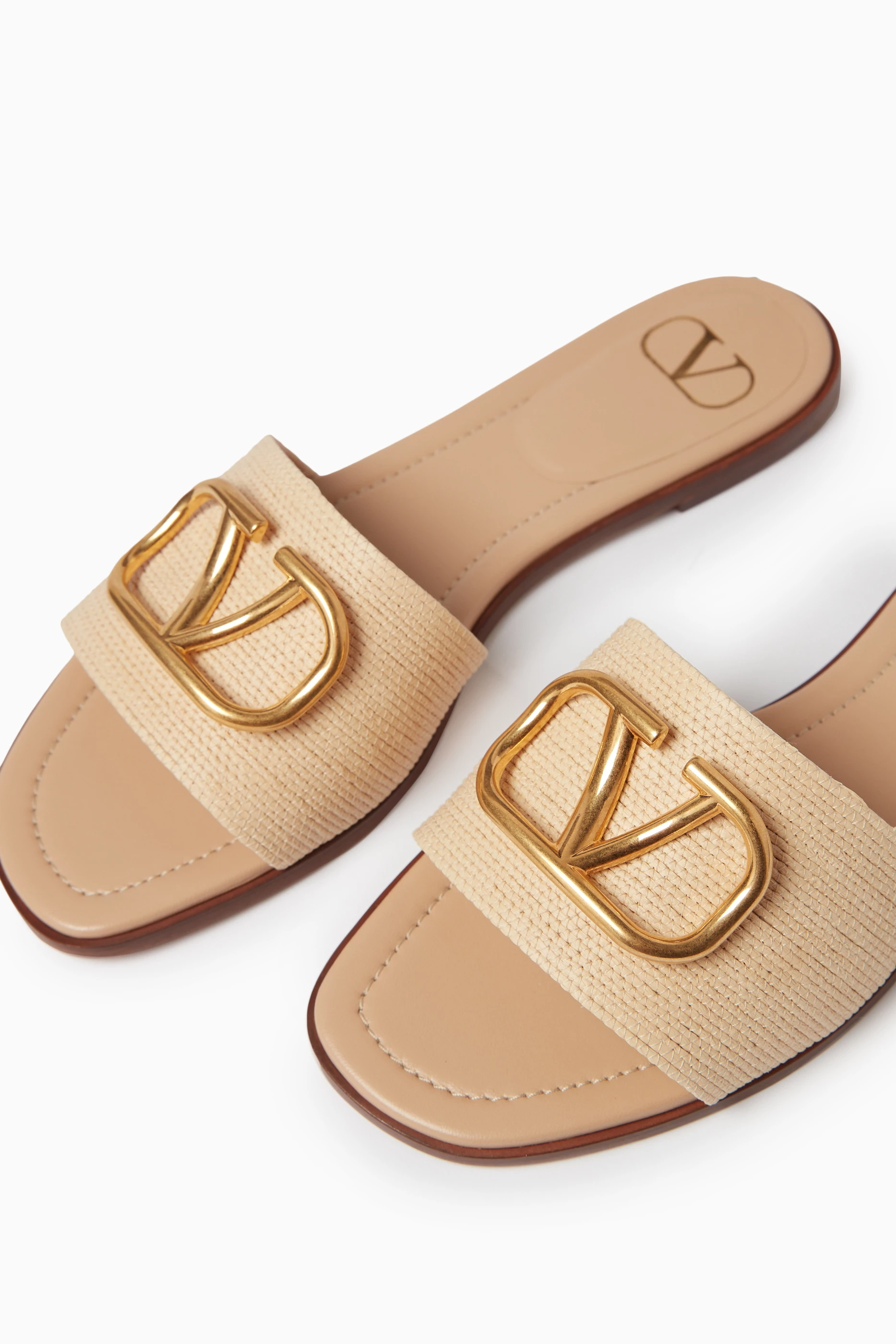 Valentino v logo slides on sale