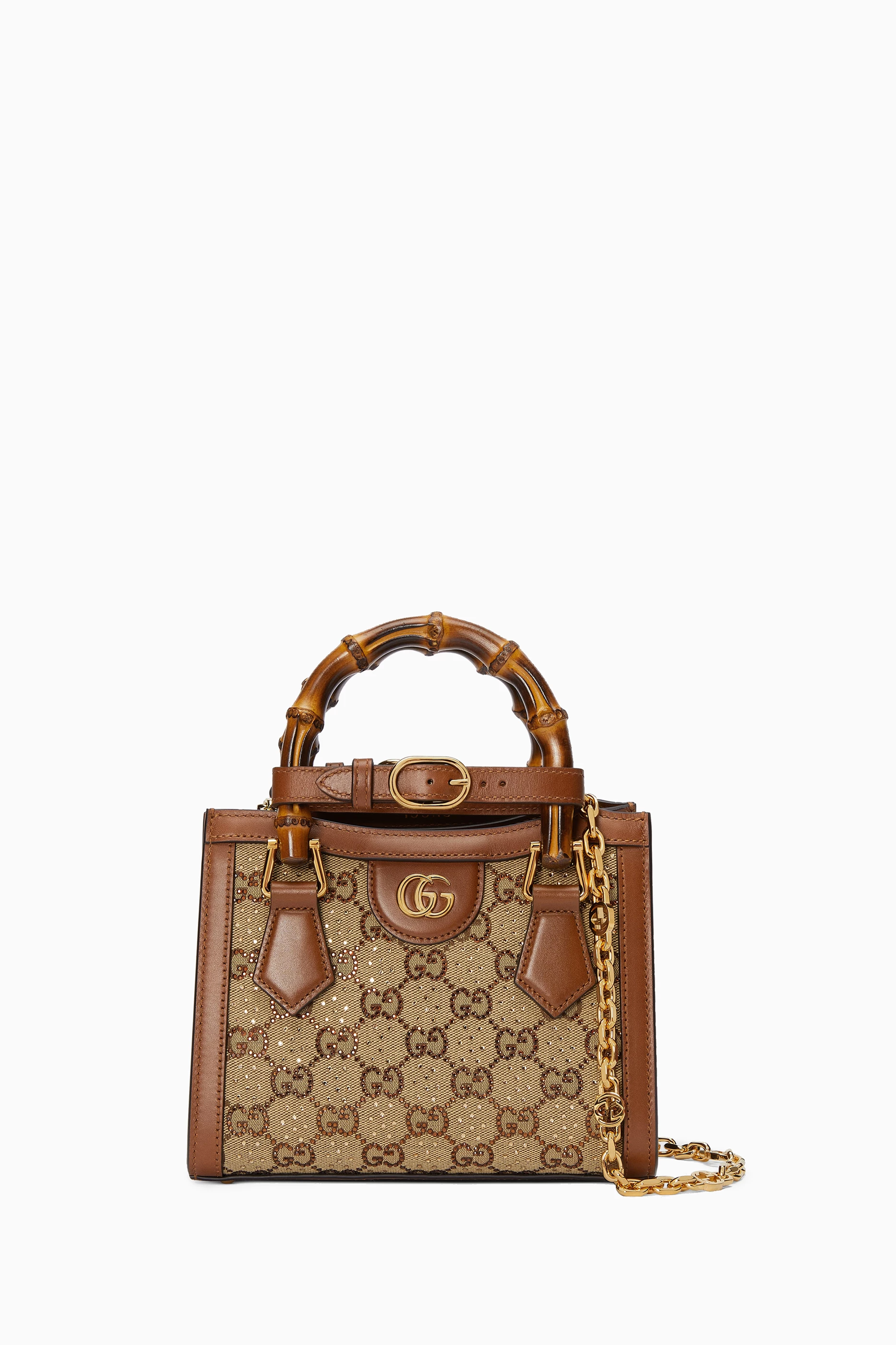 Buy Gucci Brown Diana Mini Tote Bag in Leather for Women Online