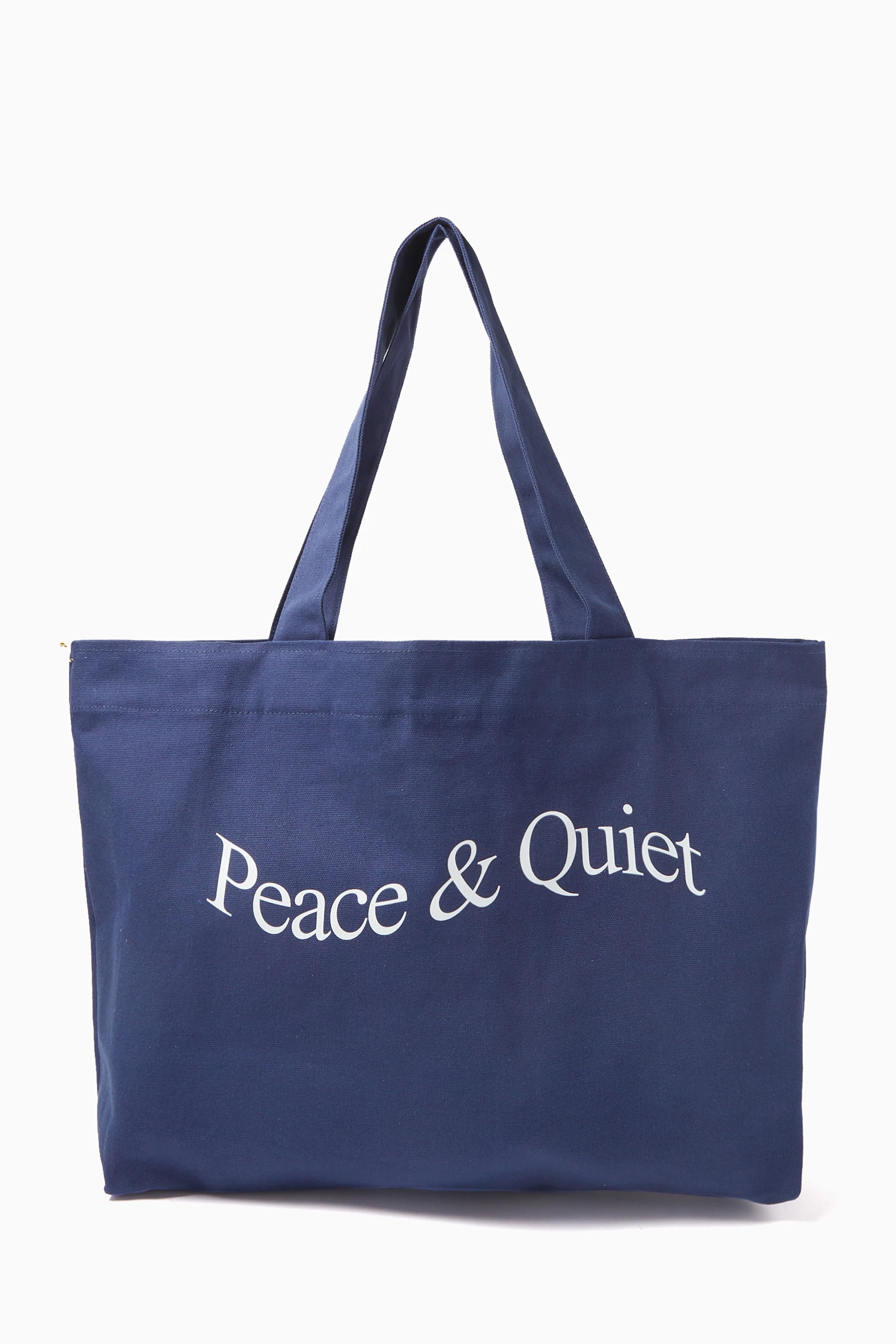 Buy Museum of Peace Quiet Blue Wordmark Tote Bag in Cotton for