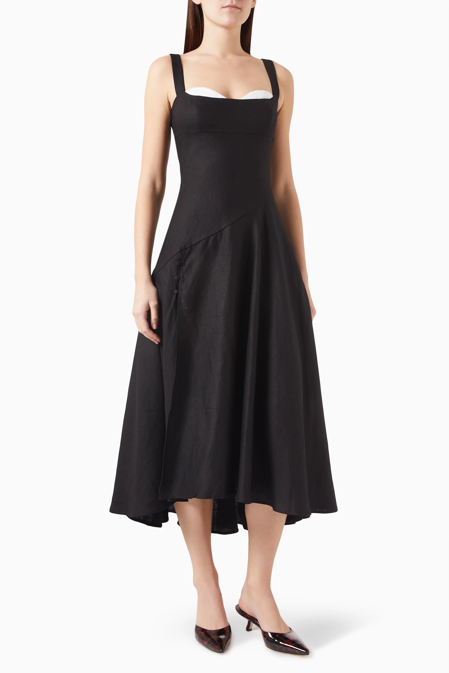 chinese dress ladies Reformation Bekki Linen Dress