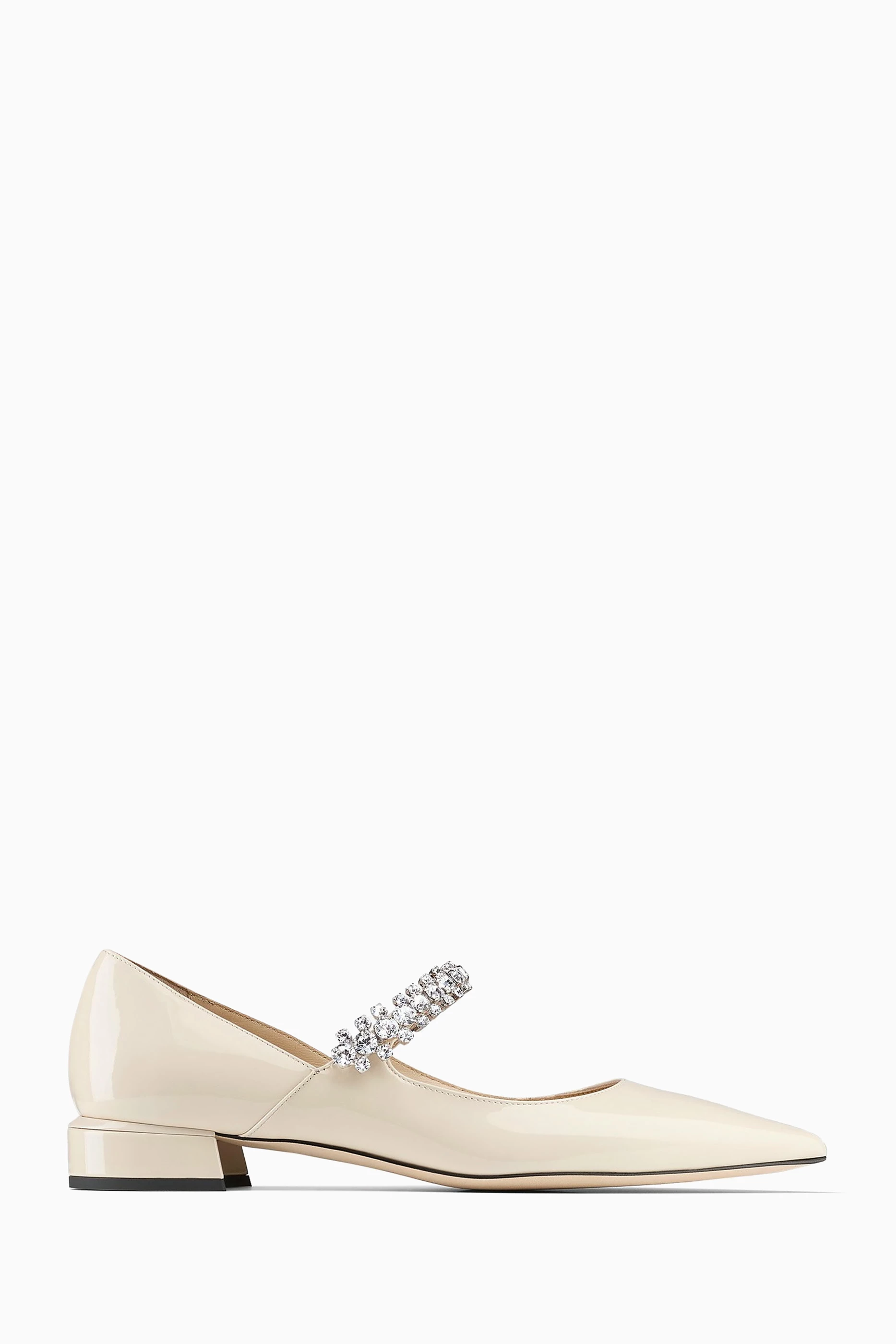 Buy Jimmy Choo White Bing Crystal strap Flats in Patent Leather for Women Online Ounass Kuwait