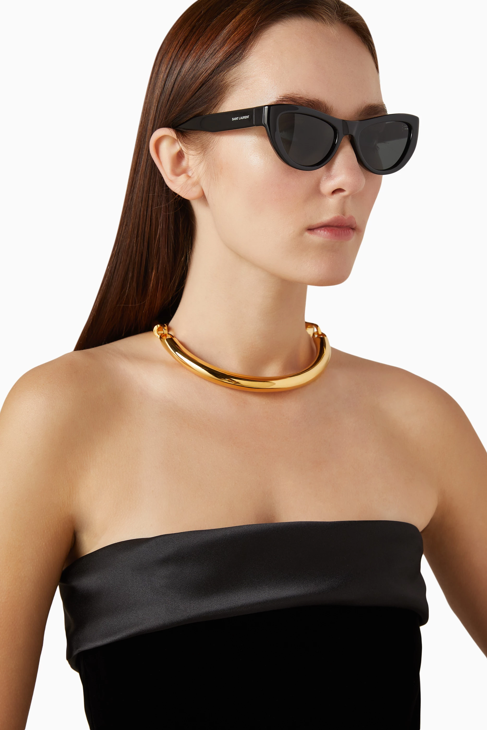 Buy SAINT LAURENT Black SL 676 Cat-eye Sunglasses in Bio 