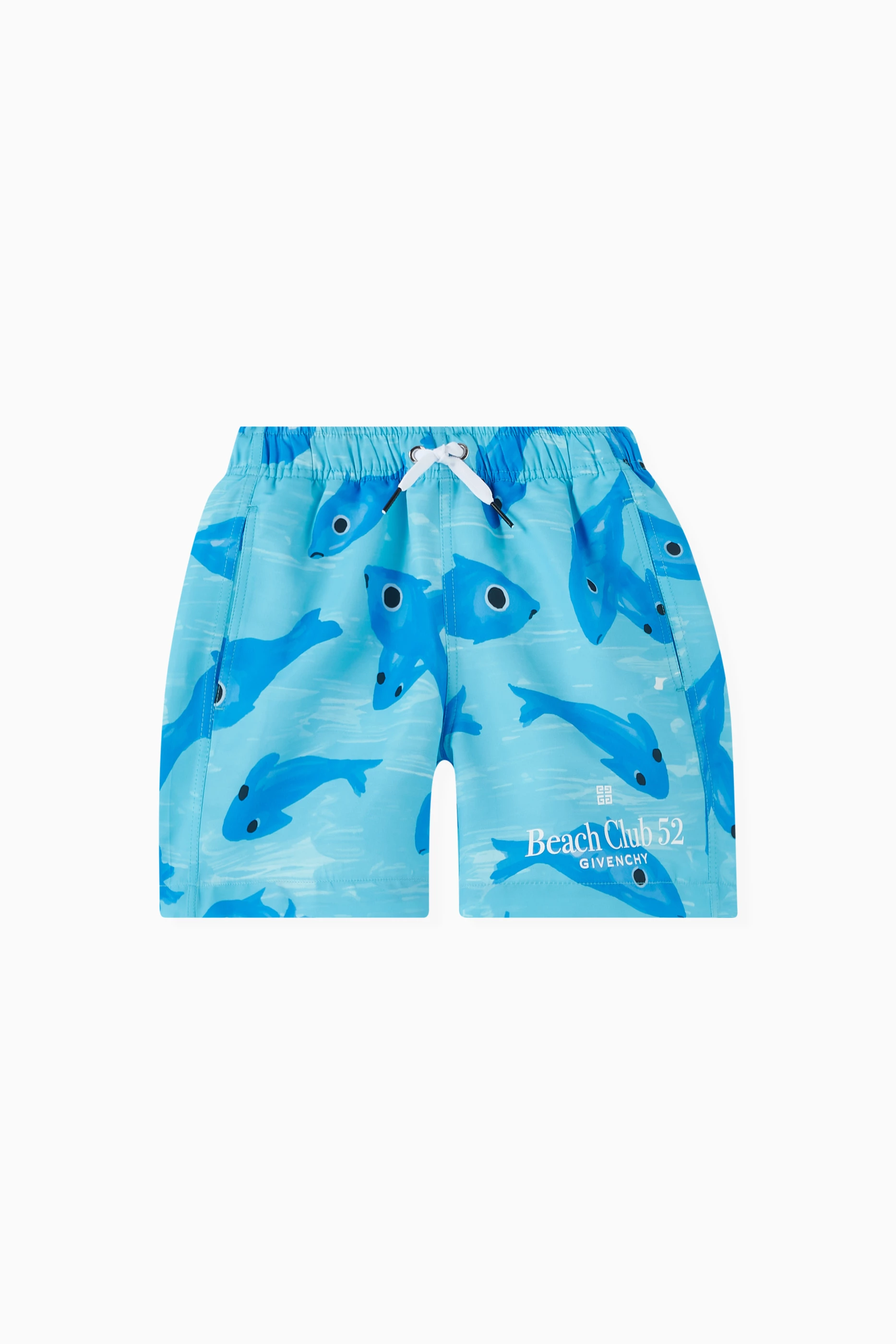 Buy Givenchy Blue Logo Print Swim Shorts for Boys Online Ounass