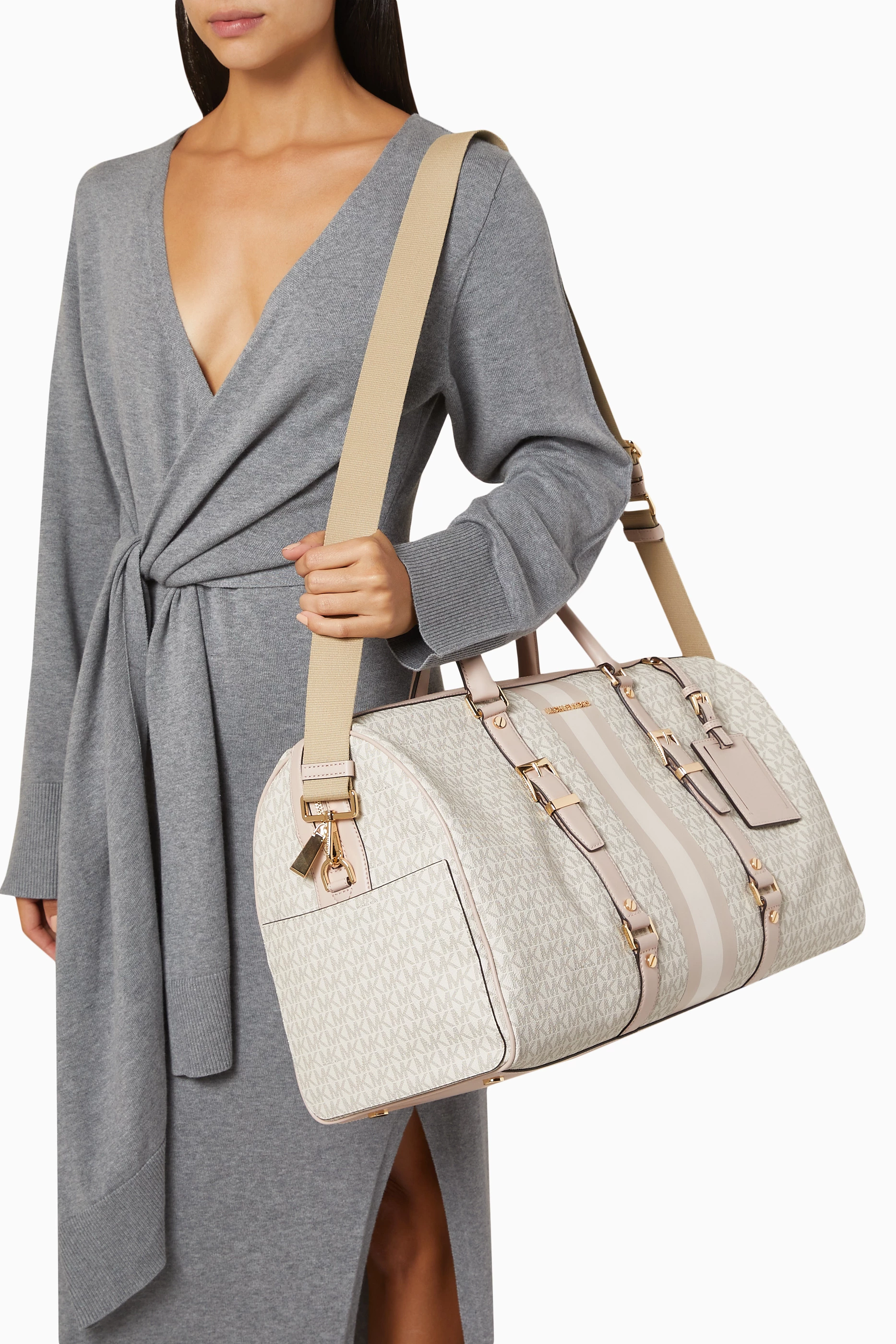 Pink Mk Bedford Duffle Bag Michael Kors Womens Extra Large Top Zip