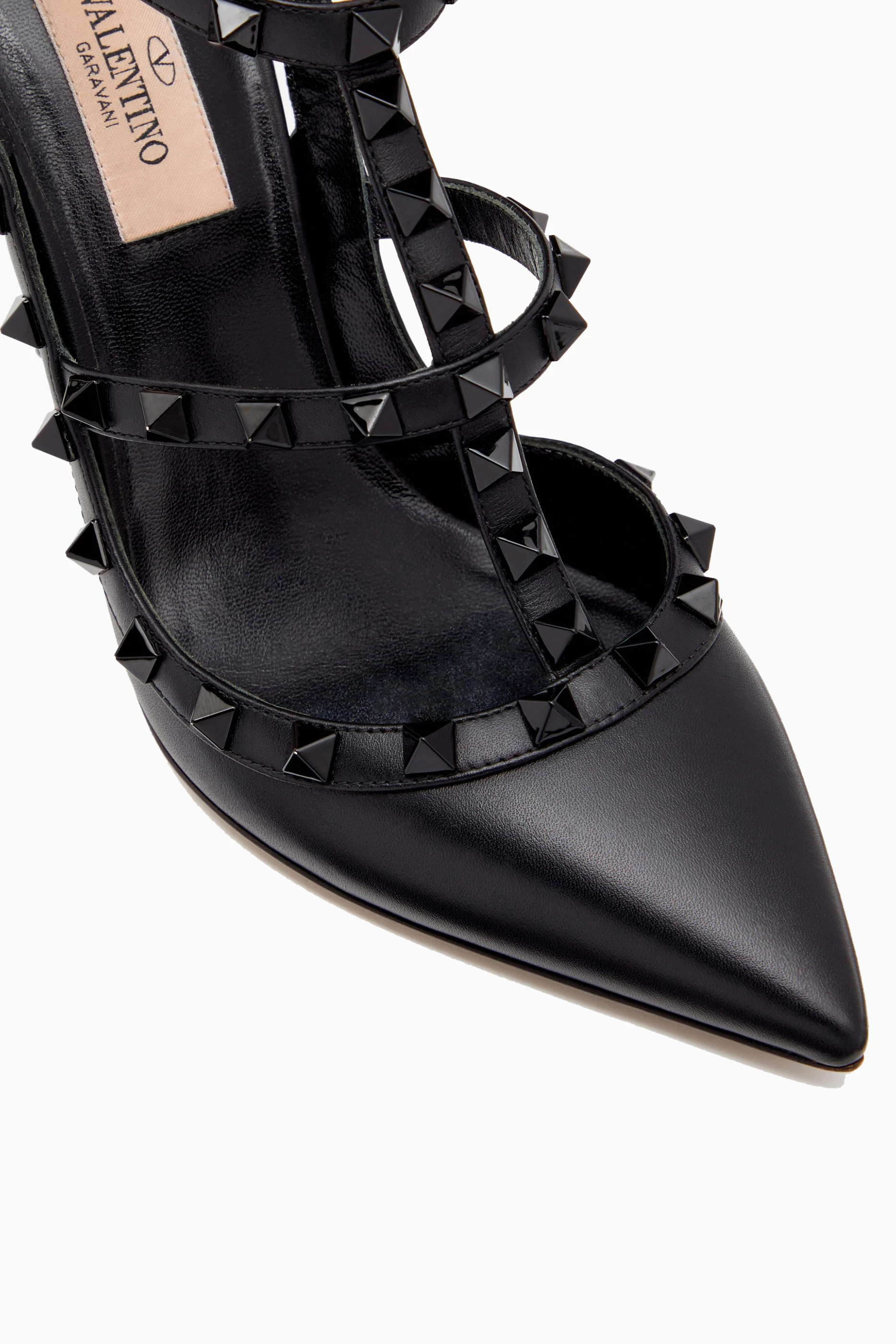Buy Valentino Garavani Black Valentino Garavani Rockstud 100 Pumps in Leather for Women Online Ounass Kuwait