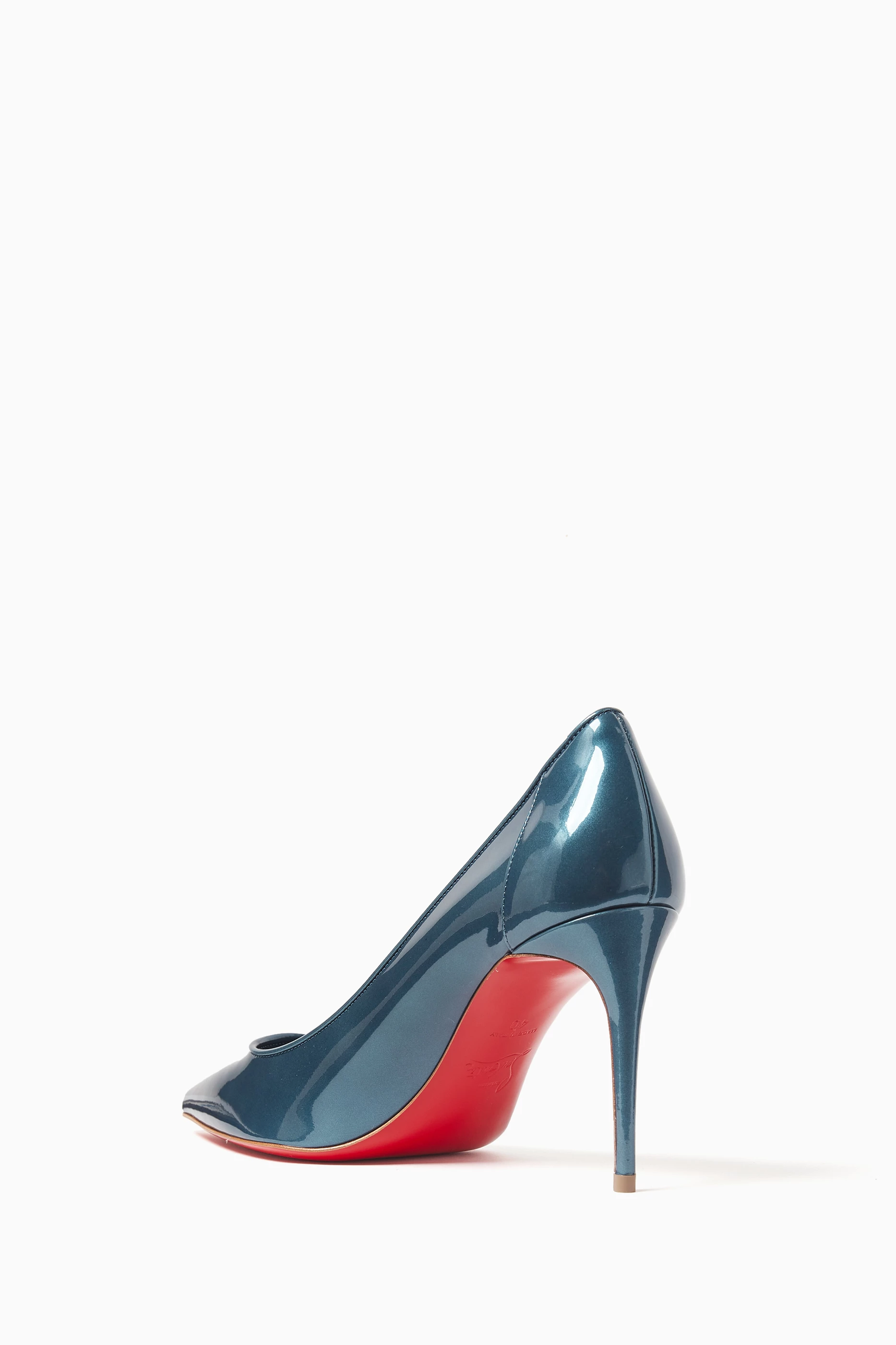 Buy Christian Louboutin Blue Sporty Kate 85 Pumps in Patent