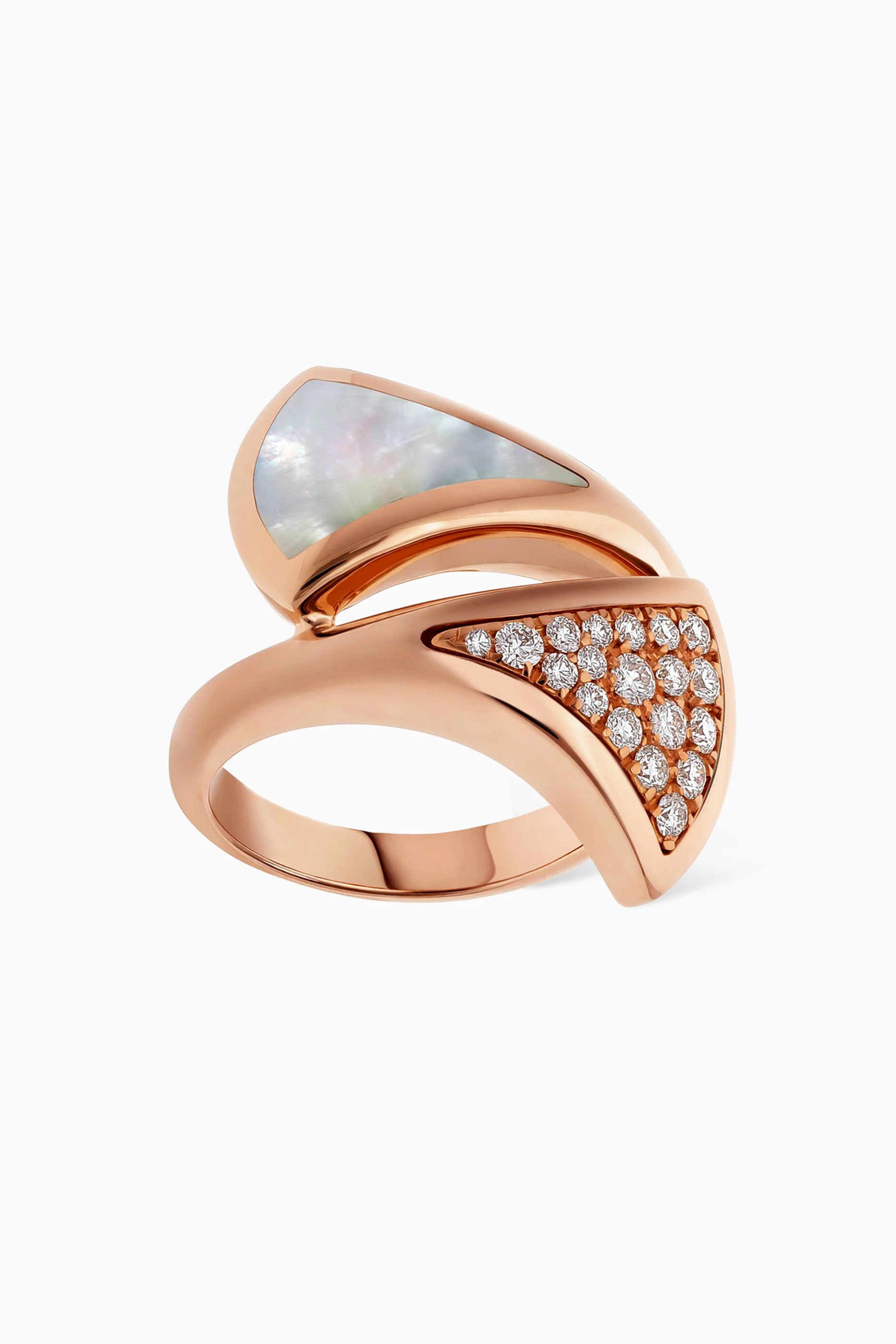 Buy BVLGARI Rose Gold Divas' Dream Diamond Mother-of-Pearl Ring