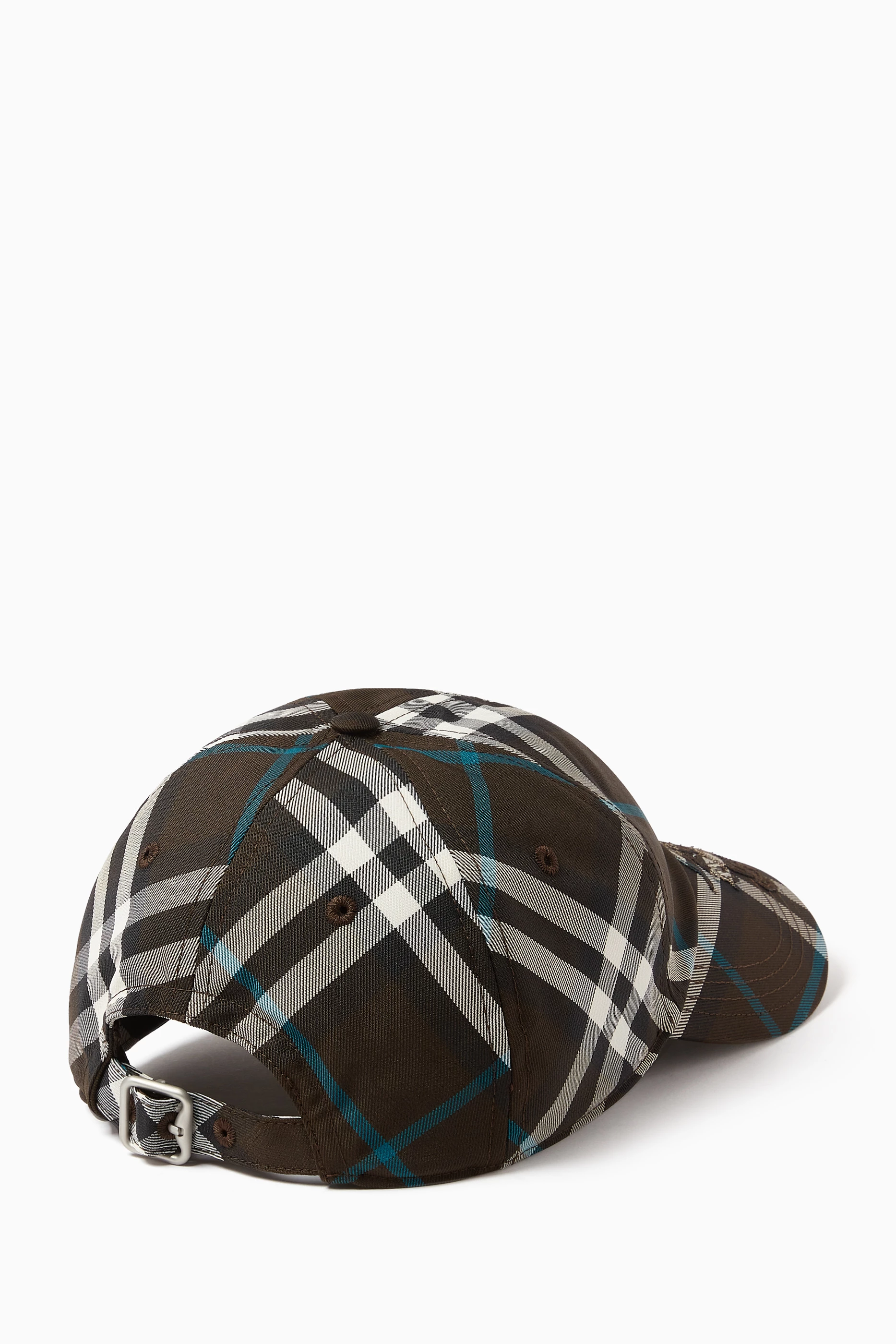 Buy Burberry Black Check-print Baseball Cap in Twill for Men