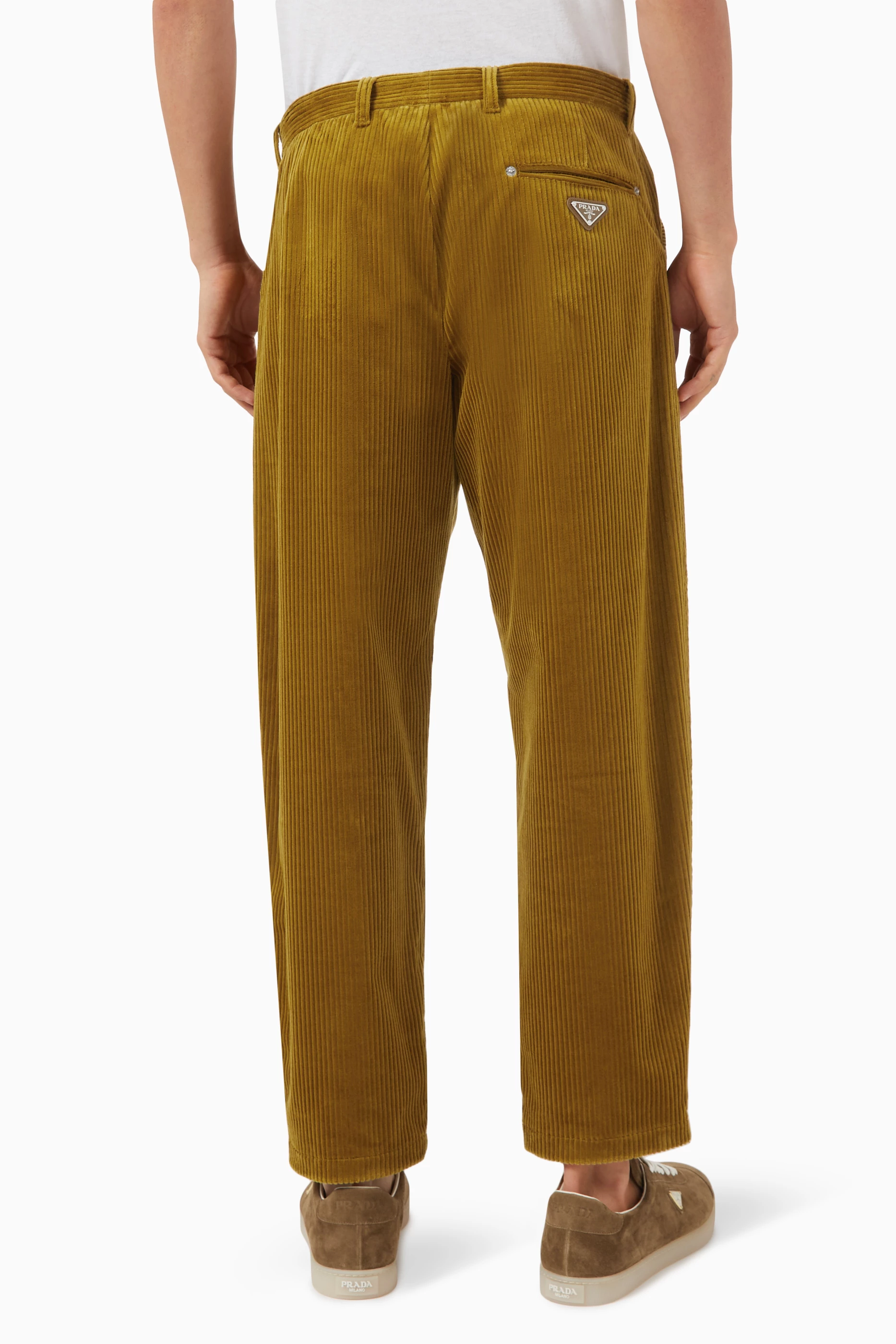 Buy Prada Brown Pants in Velvet Corduroy for Men Online | Ounass
