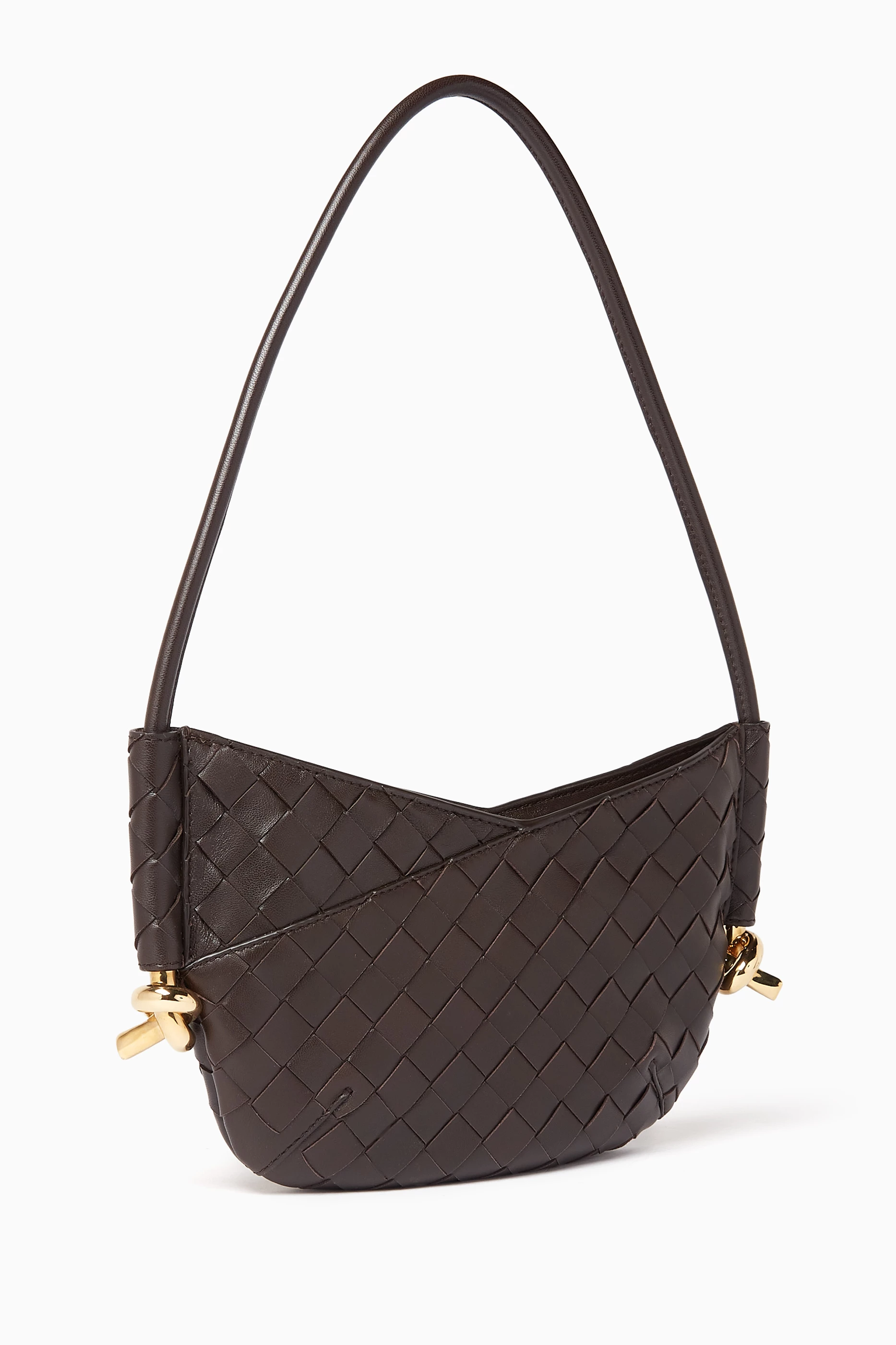 ショルダーバッグ・ポシェット BOTTEGA VENETA DARK BROWN MINI SOLSTICE SHOULDER BAG Buy Bottega Veneta Brown Mini Solstice Shoulder Bag in
