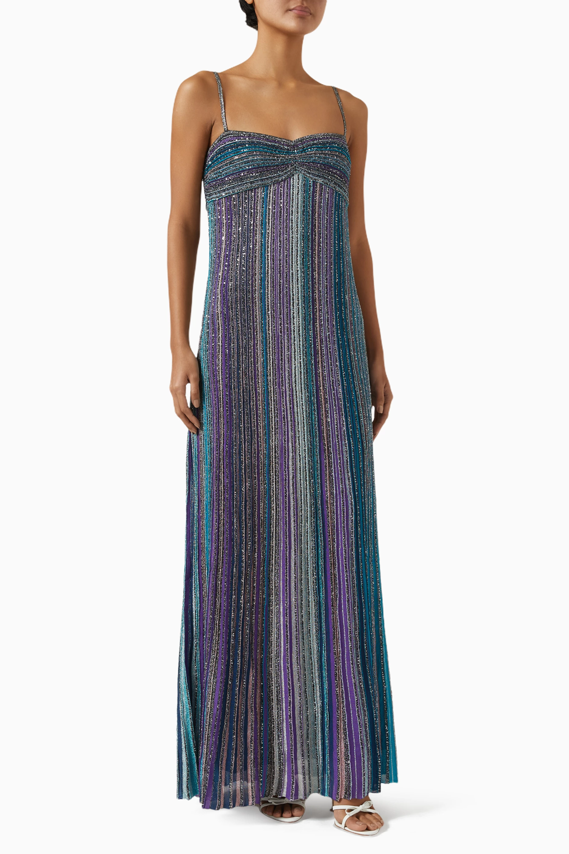 Buy Missoni Blue Sequin-embellished Sleeveless Maxi Dress in Lamé