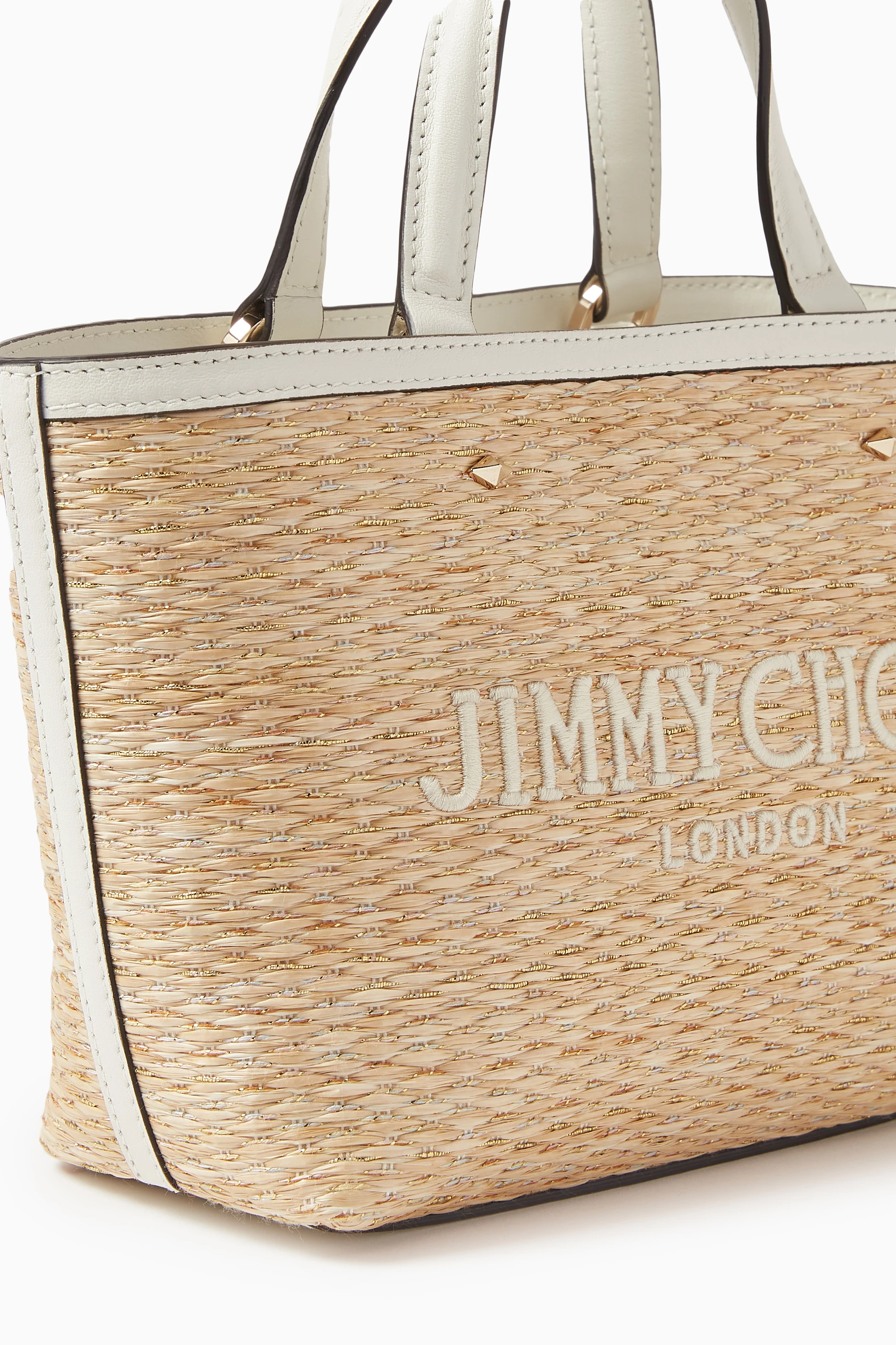 ◆正規品・新品◆Jimmy Choo Beige Raffia Mini Marli Handbag Jimmy Choo Raffia Small Marli Shopping Bag | italist, ALWAYS
