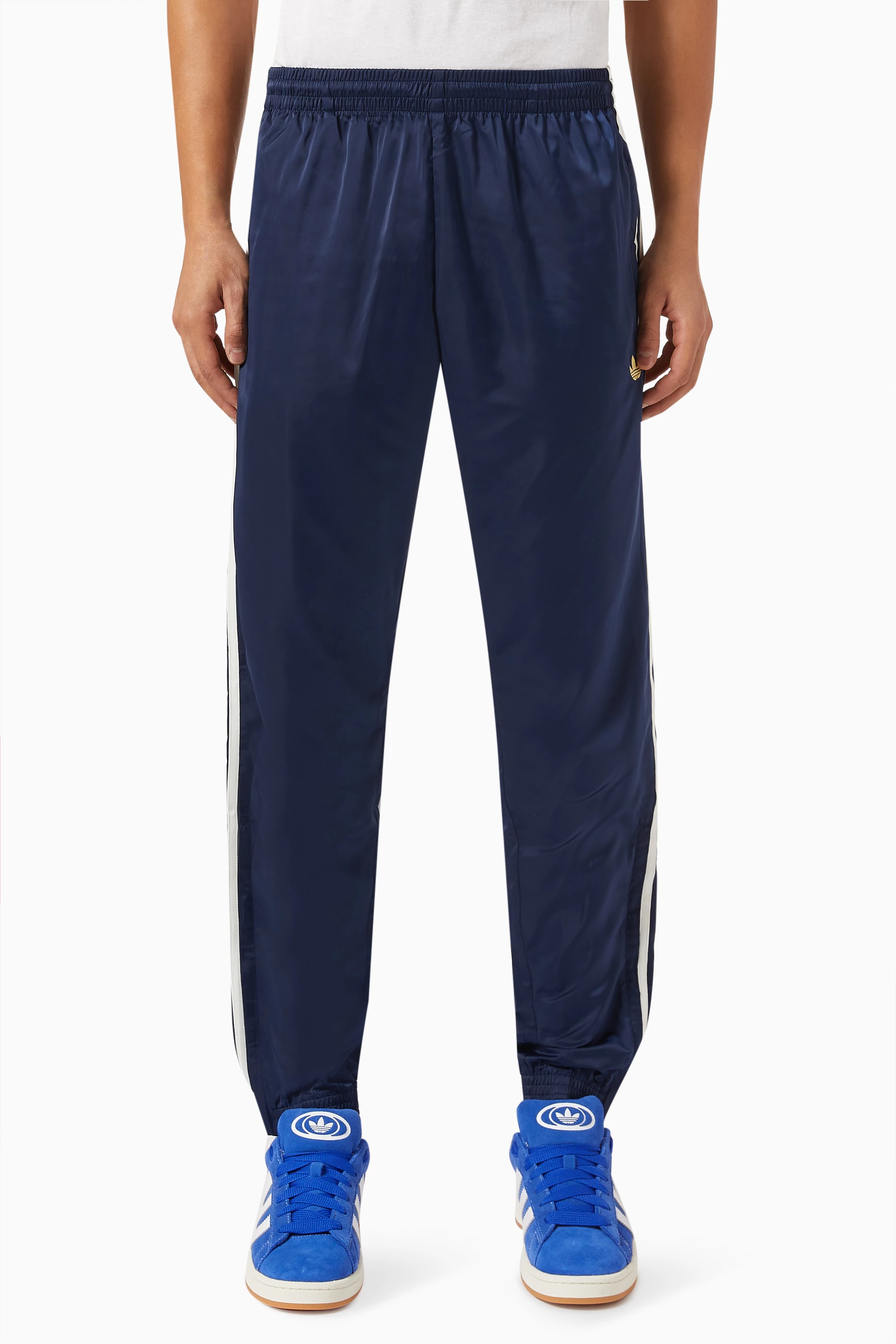 Buy adidas Blue Logo Premium Sweatpants in Satin for Men Online Ounass Kuwait