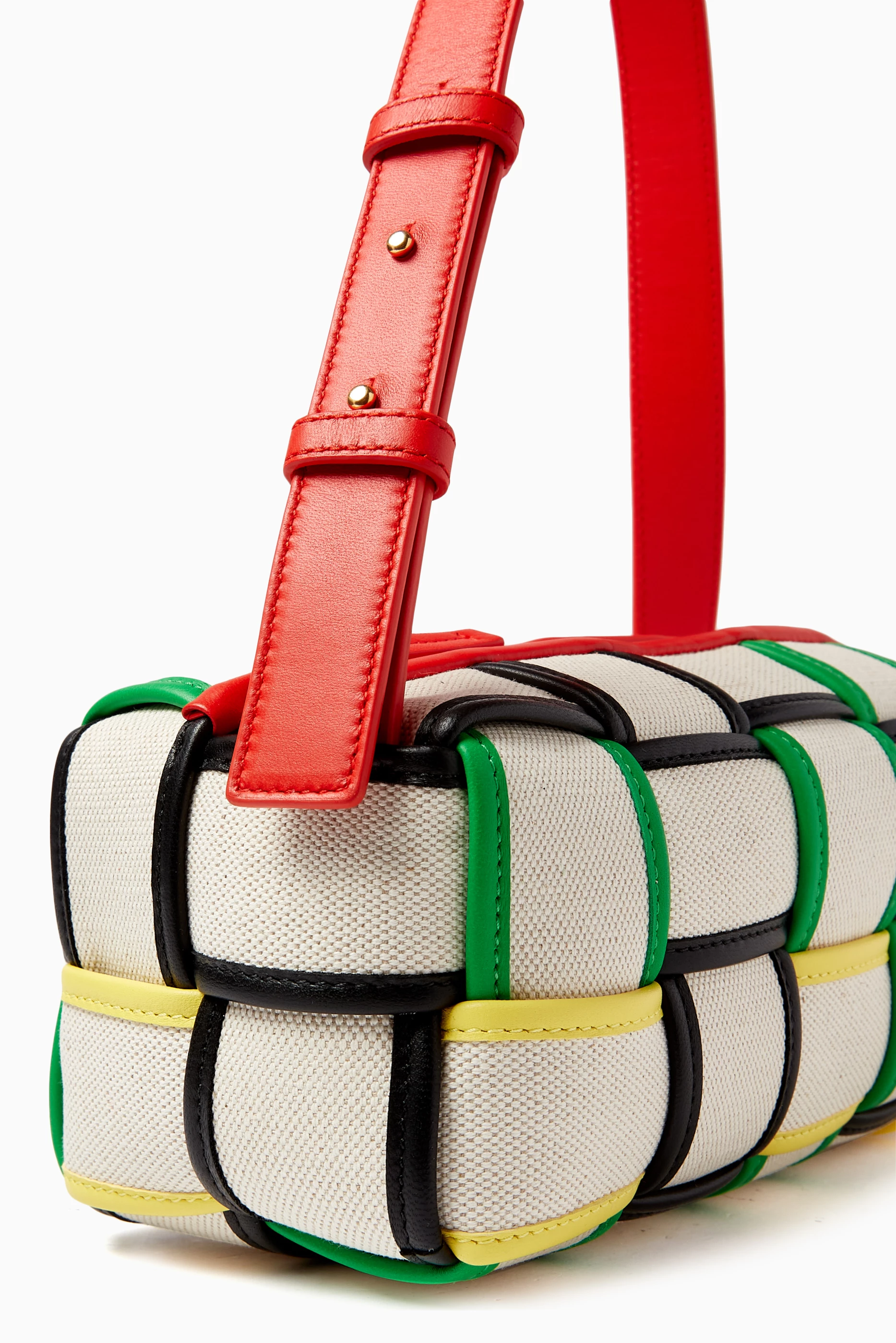 Buy Bottega Veneta White Small Brick Cassette Shoulder Bag in