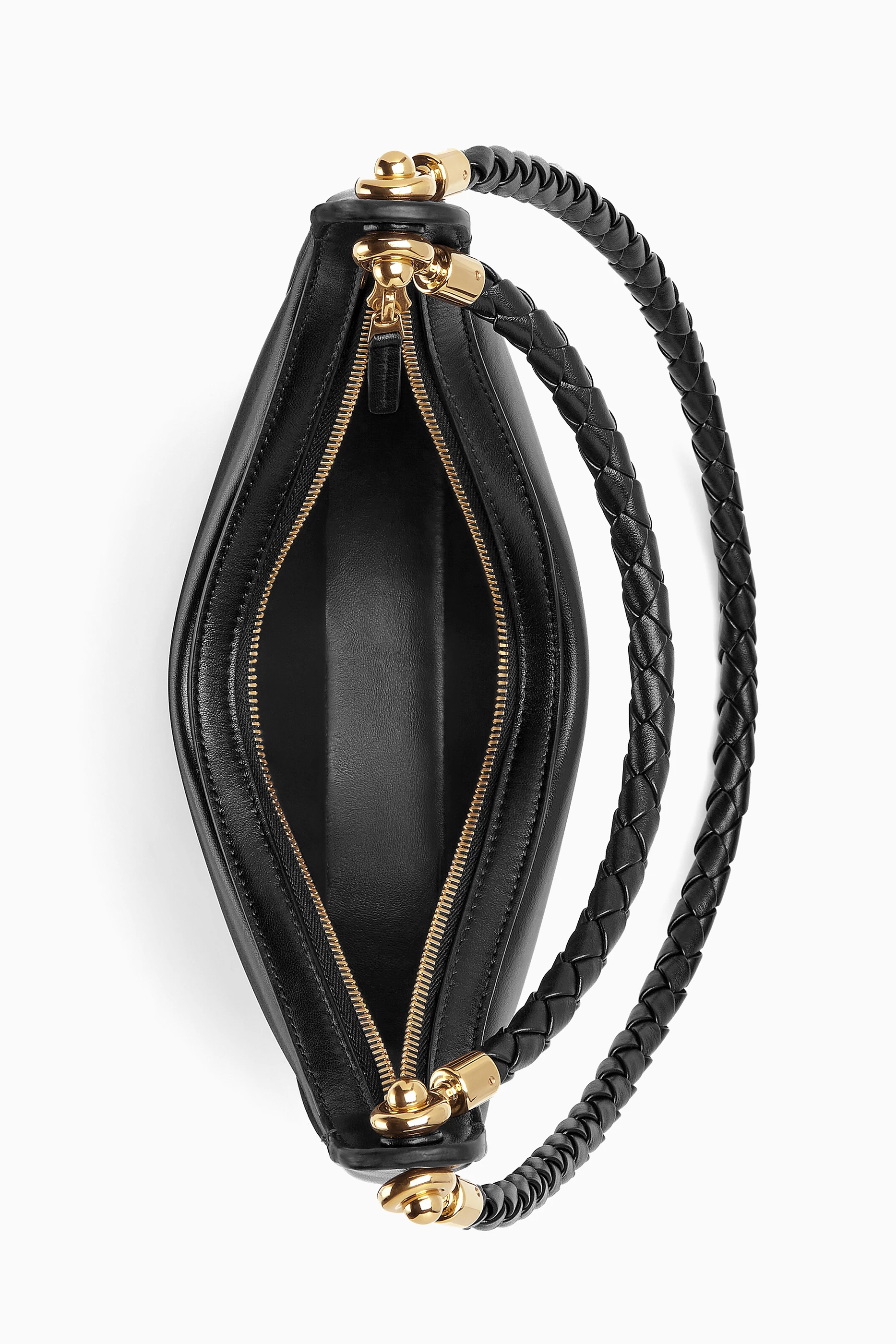 ■BOTTEGA VENETA■ Hula Hoop Shoulder Bag Black 794902V3IW11 Bottega Veneta - Hula Hoop Black Leather Shoulder Bag