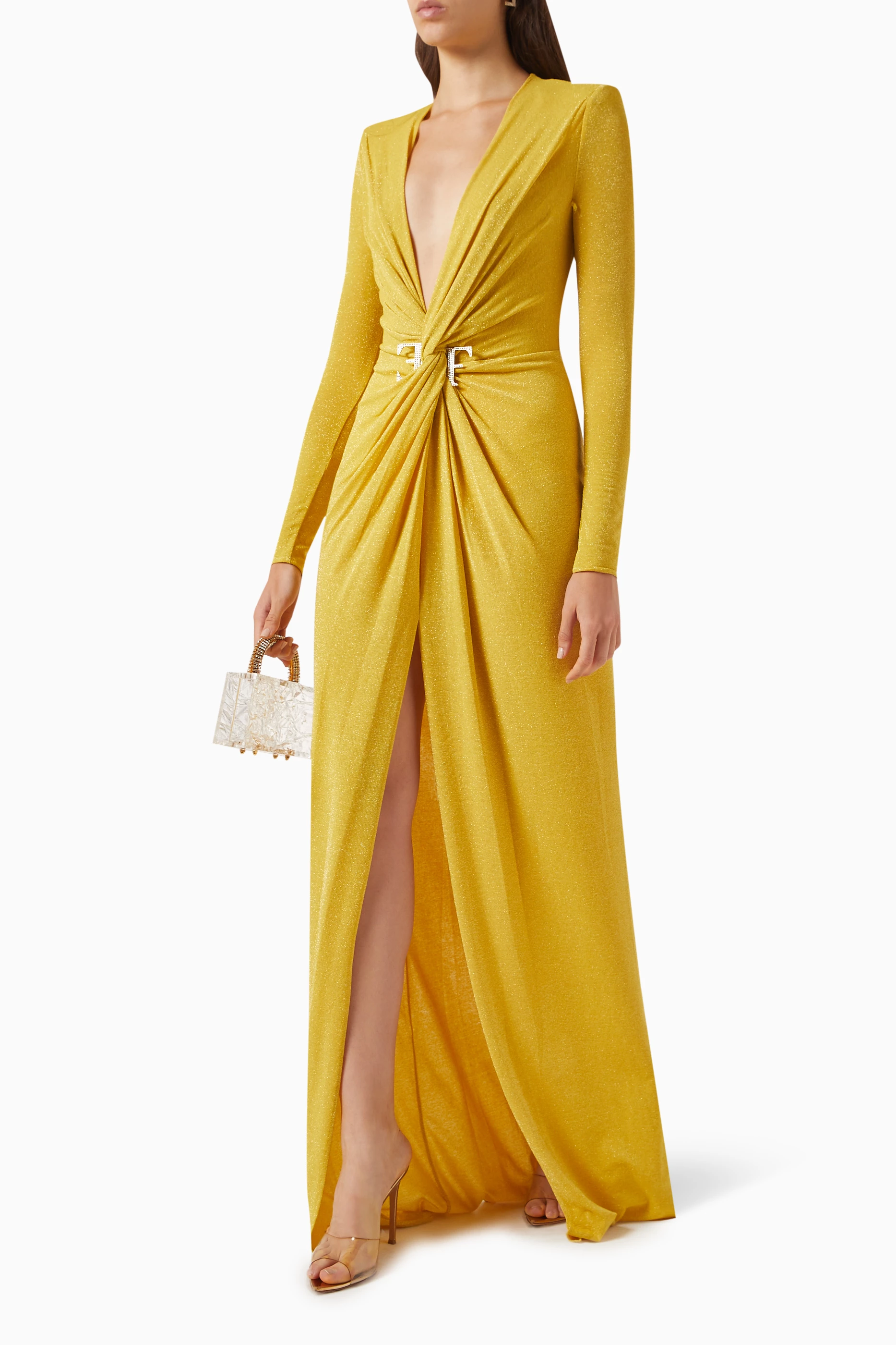 ワンピース ELISABETTA FRANCHI Woman Dress Yellow Cream AB650 360 Dress Elisabetta Franchi | color Yellow | Gomez.pl/en