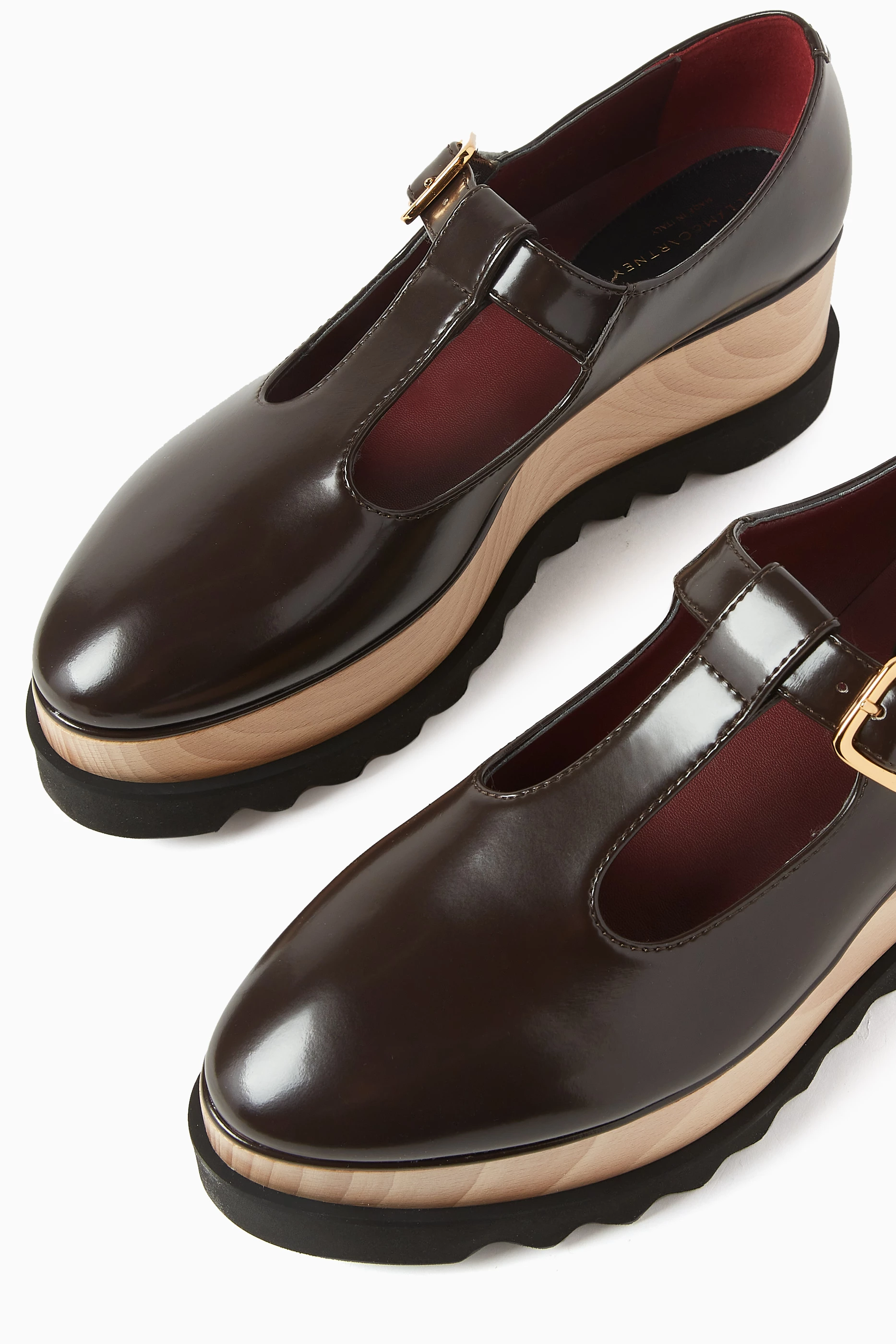 Buy Stella McCartney Brown Elyse 70 Flatform Mary Jane Shoes
