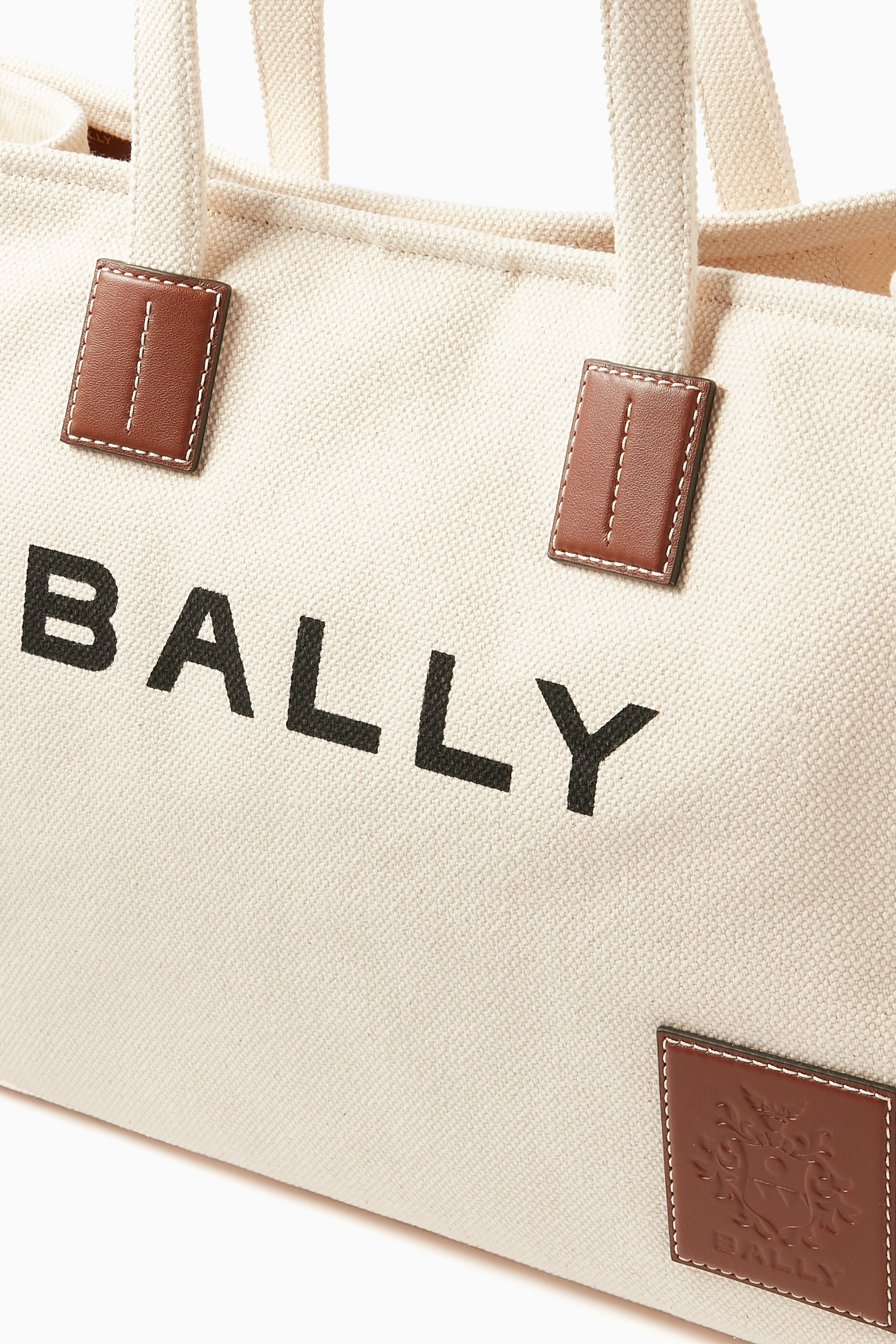 Buy Bally Neutral EW Akelei Tote Bag in Canvas for Women
