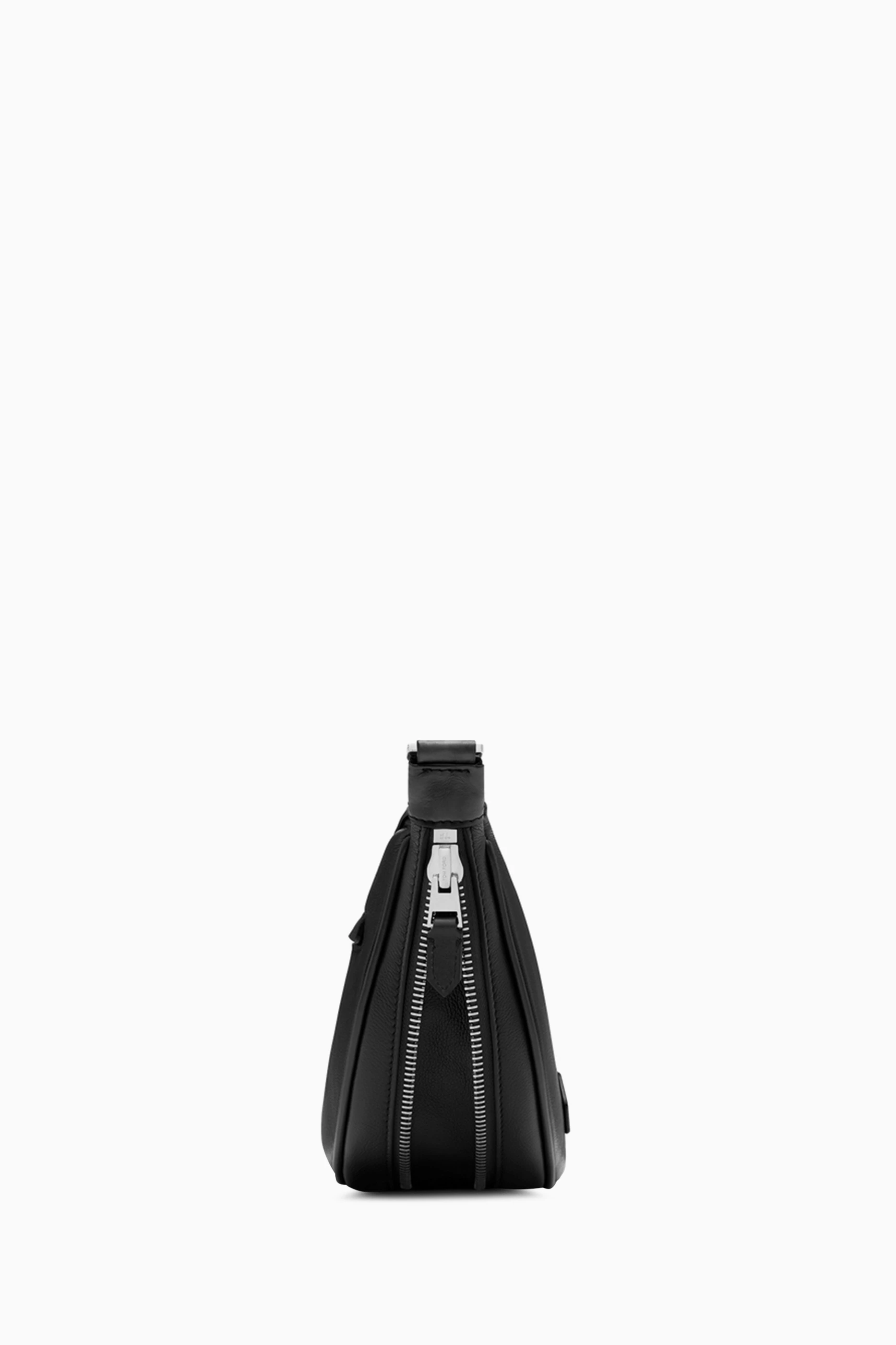 Buy TOM FORD Black Crescent Messenger Bag in Leather for Men