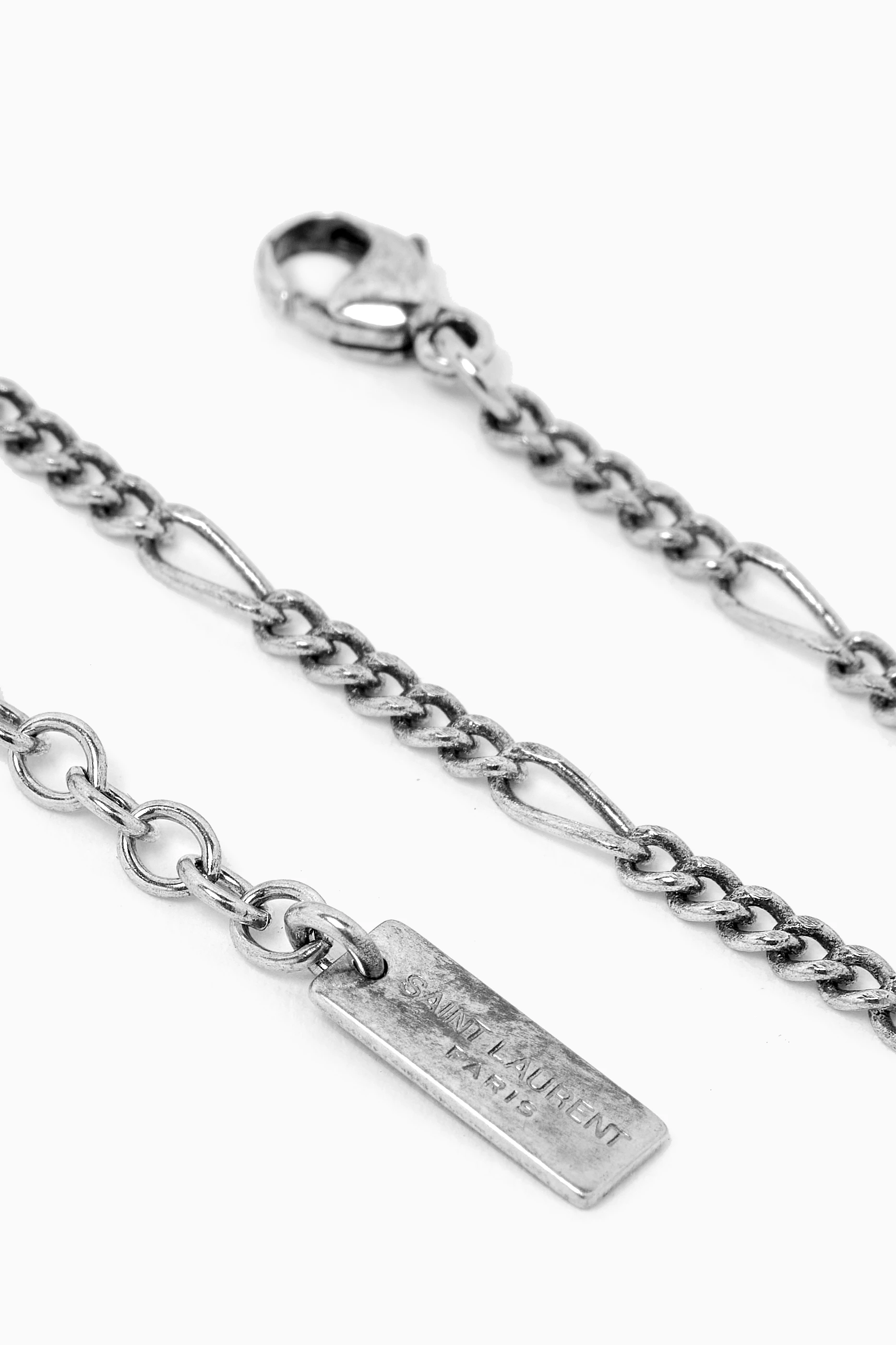 Buy SAINT LAURENT Grey Figaro Chain Bracelet in Metal for Men