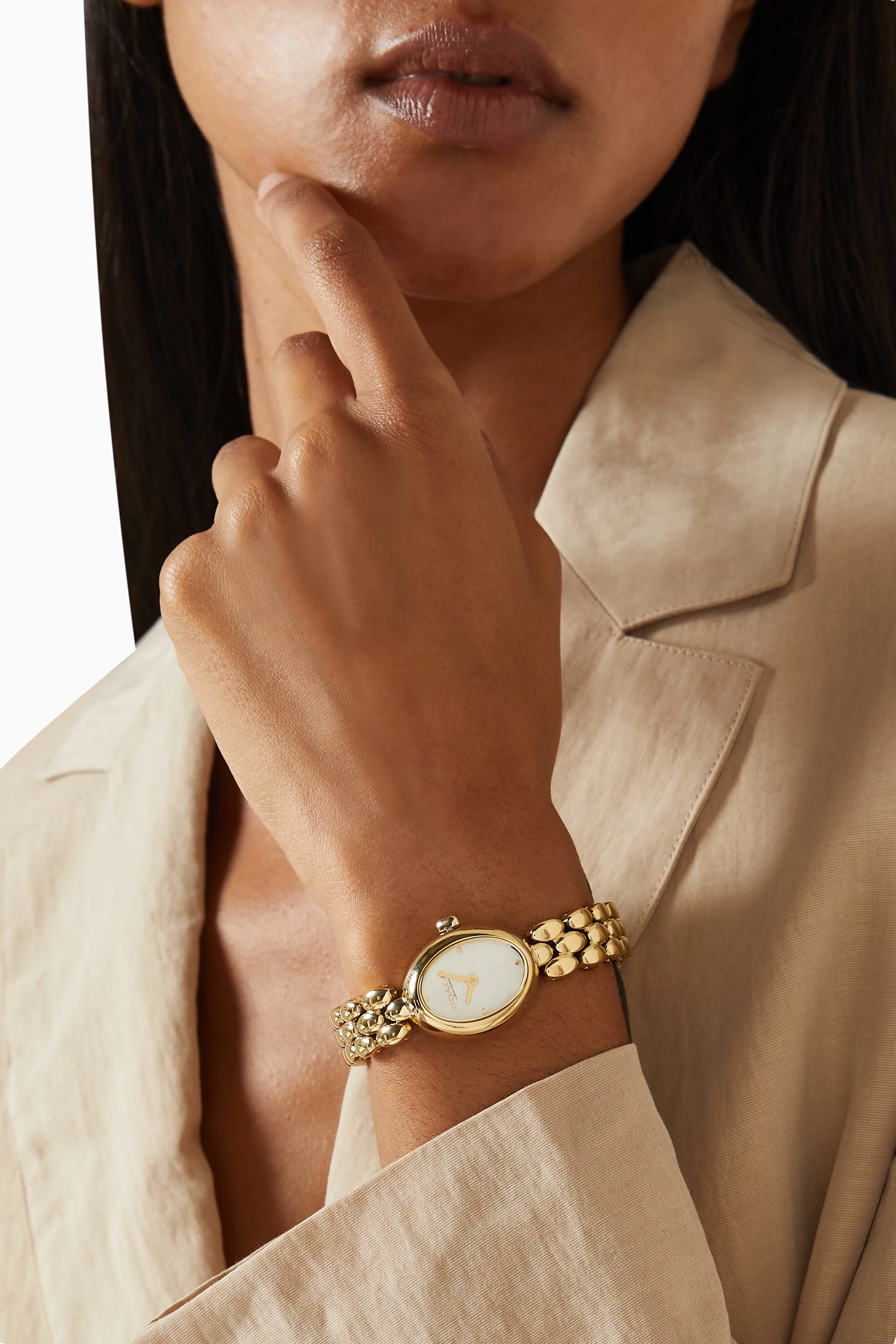 Buy Coach Gold Sammy Quartz Watch in Stainless Steel, 22mm for