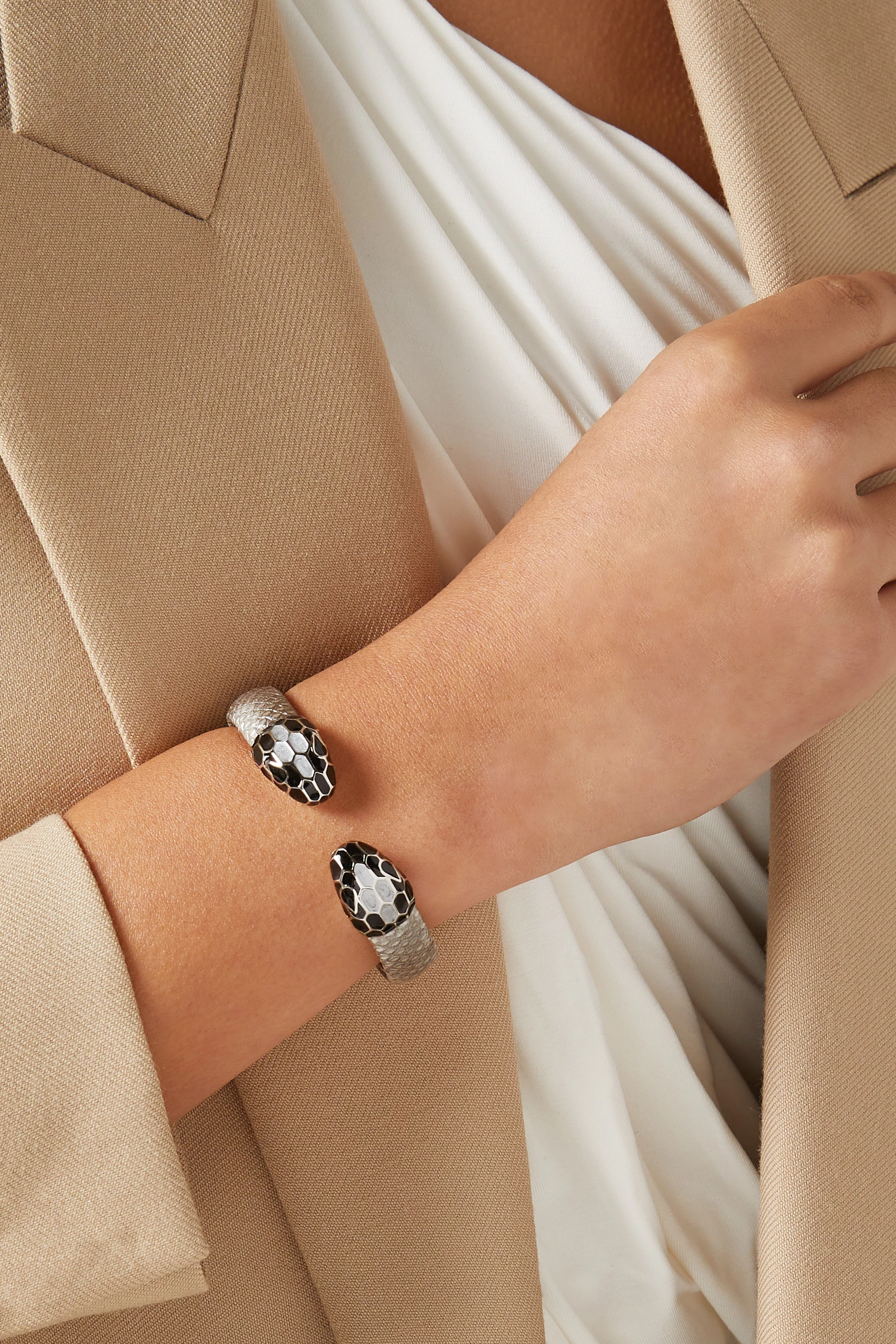 Buy BVLGARI Silver Serpenti Forever Bracelet in Karung Leather for Women Online Ounass Kuwait