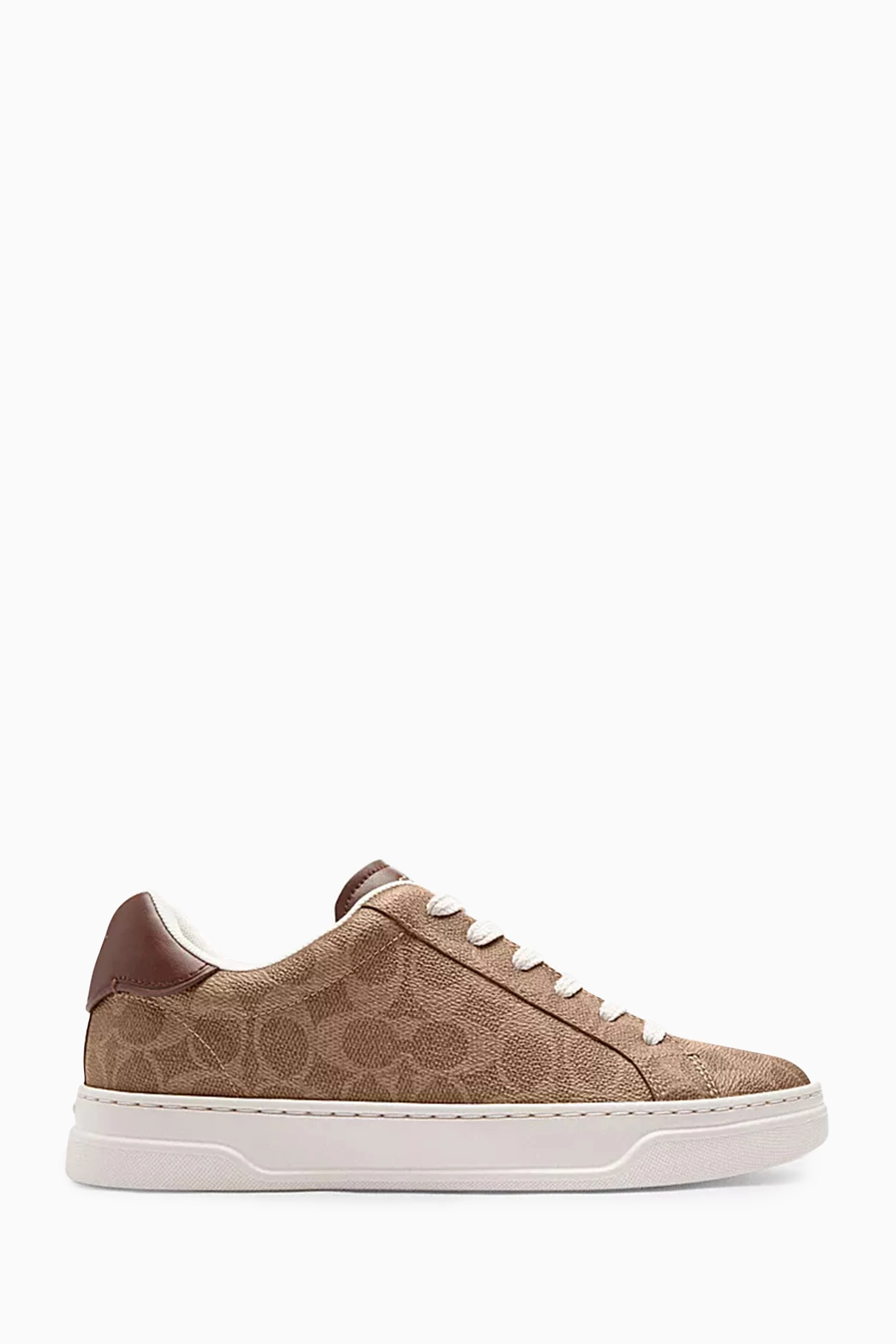 Buy Coach Brown High Line Sneakers in Signature Canvas for Women