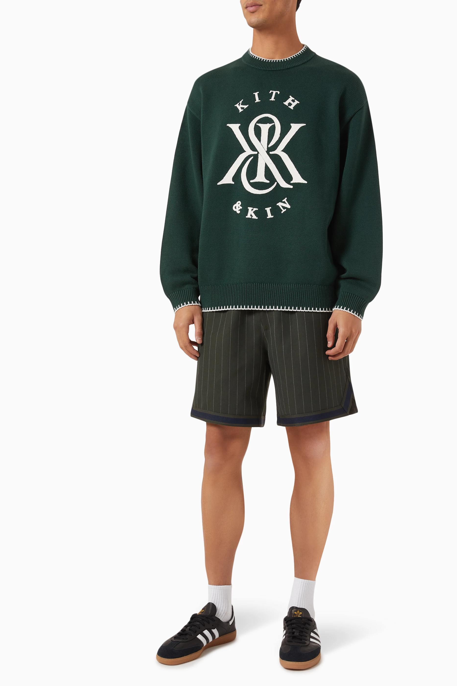 Buy Kith Green Crest Stitch Lewis Sweater in Cotton for Men Online | Ounass  Kuwait